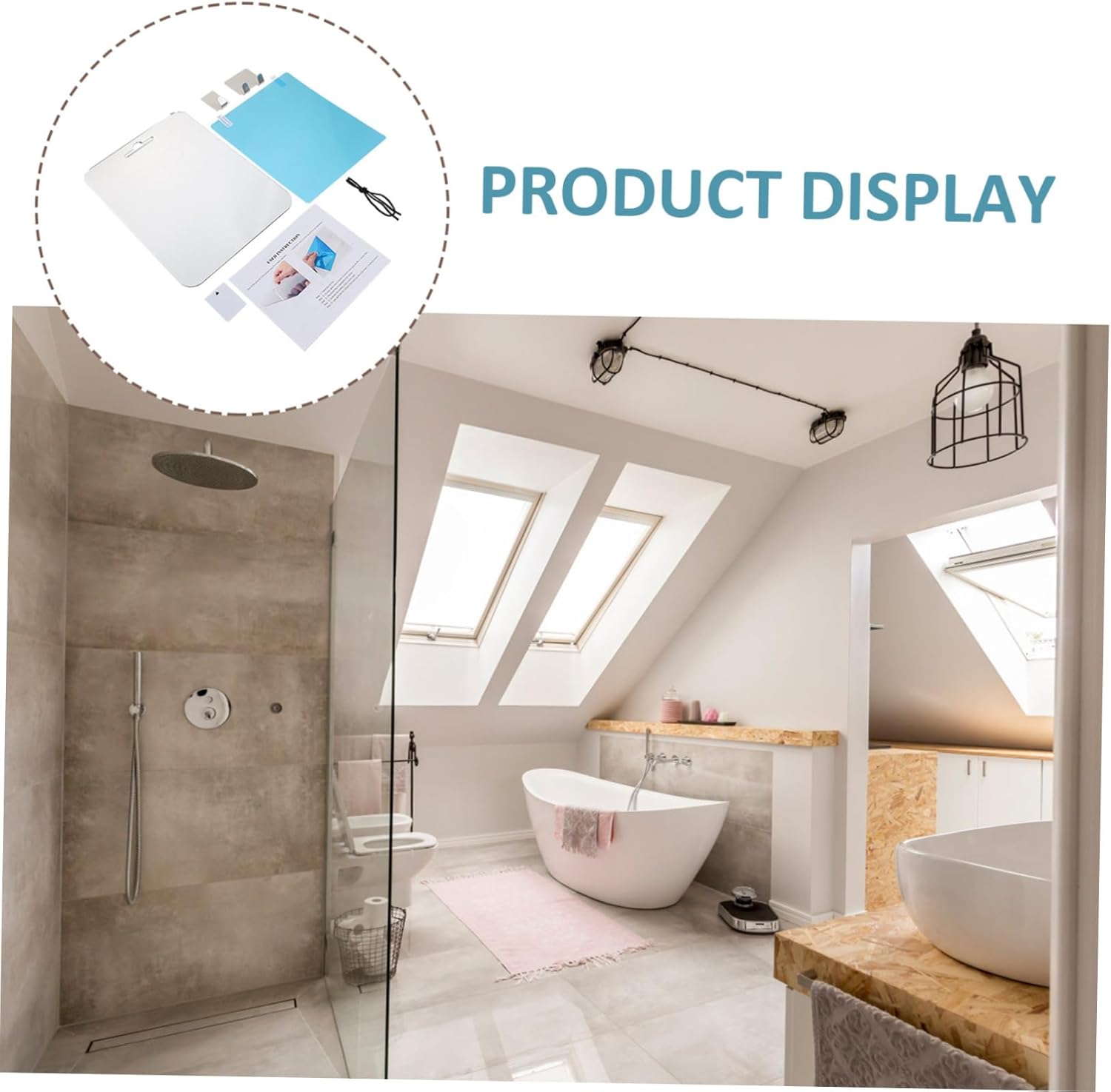 TOVINANNA Practical Anti-Fog Full Body Mirror with Razor Holder