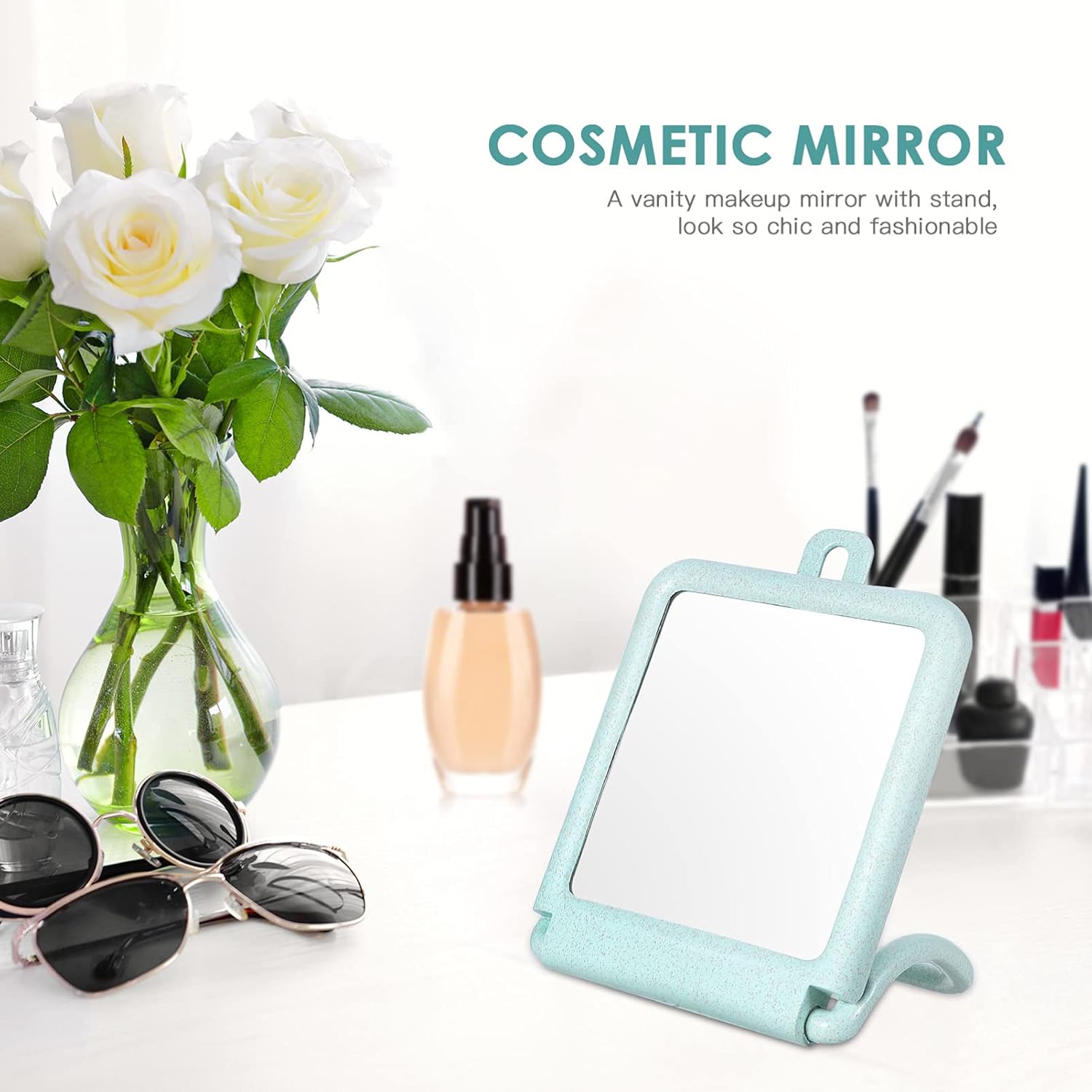 Stylish Wall-Mounted Cosmetic Mirror for Bathroom Bedroom Makeup Grooming