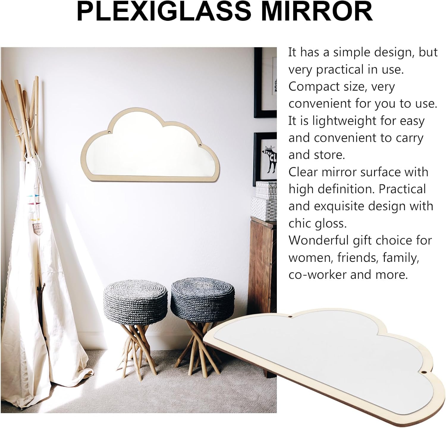 FRCOLOR 1pc Cloud Shape One-Way Mirror