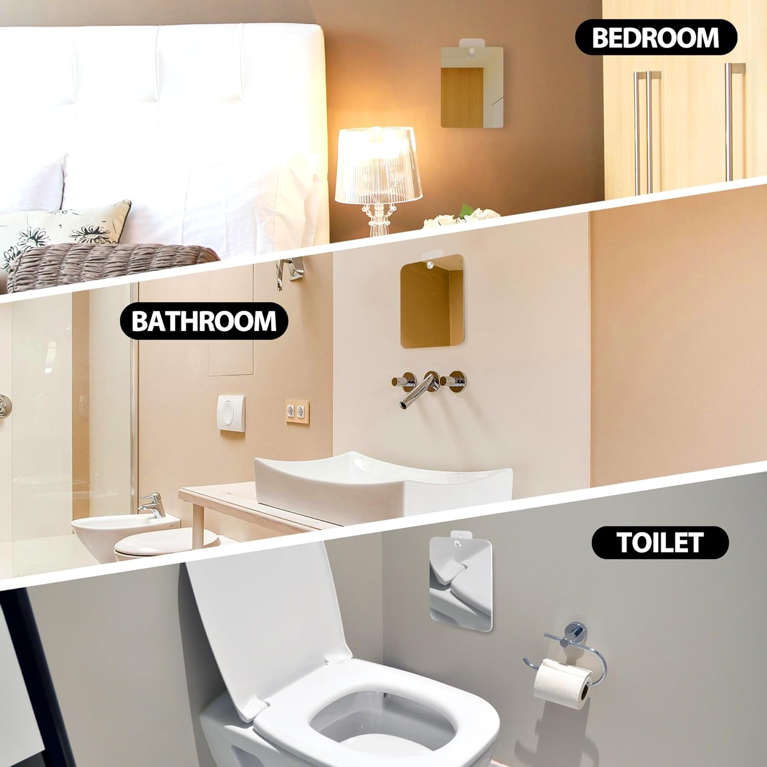 Betus Fogless Shower Mirror - Shatterproof Acrylic 8x6 Inch Pack of 2