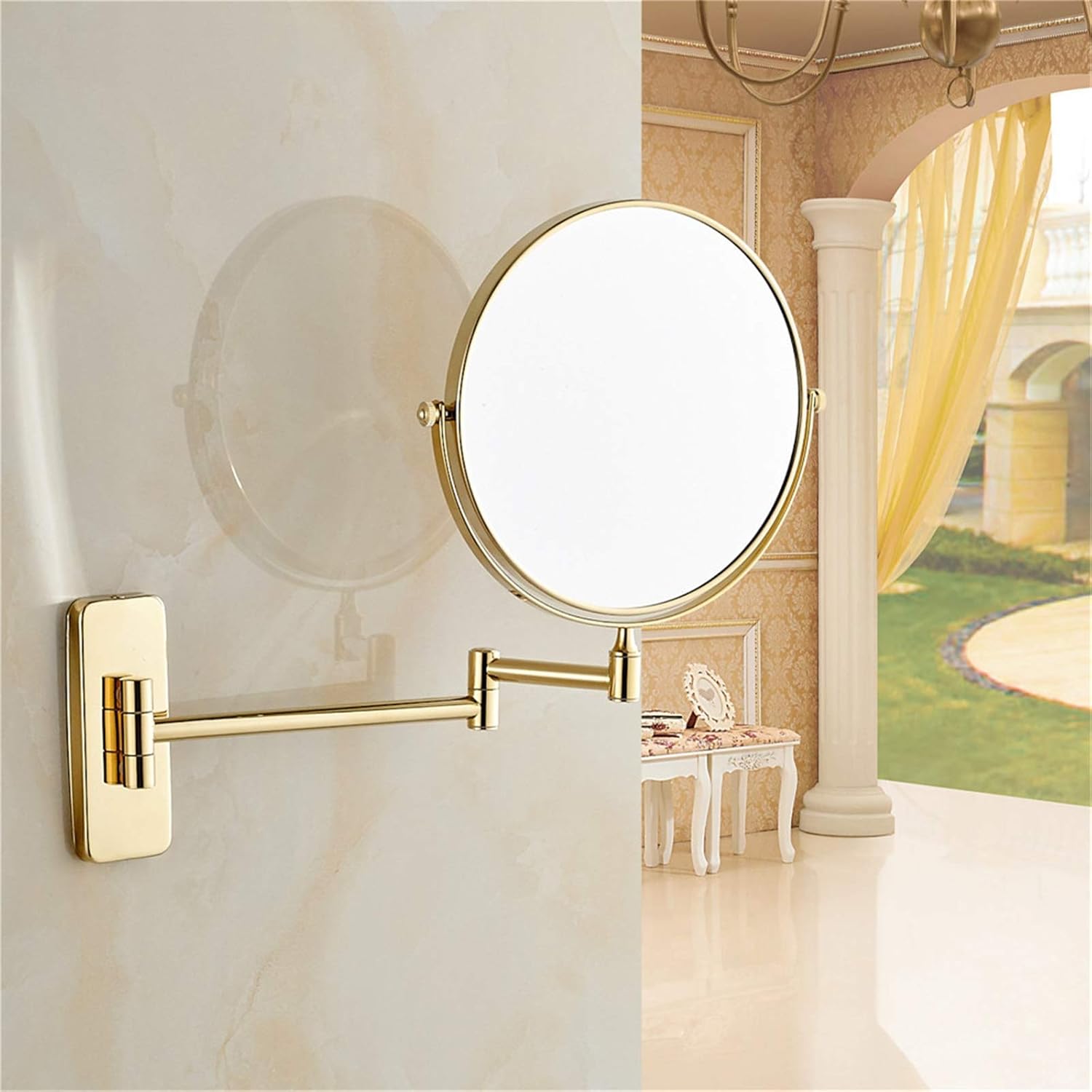 LZHIANG 8-Inch Double-Sided Vanity Mirror with 5X Magnification 1