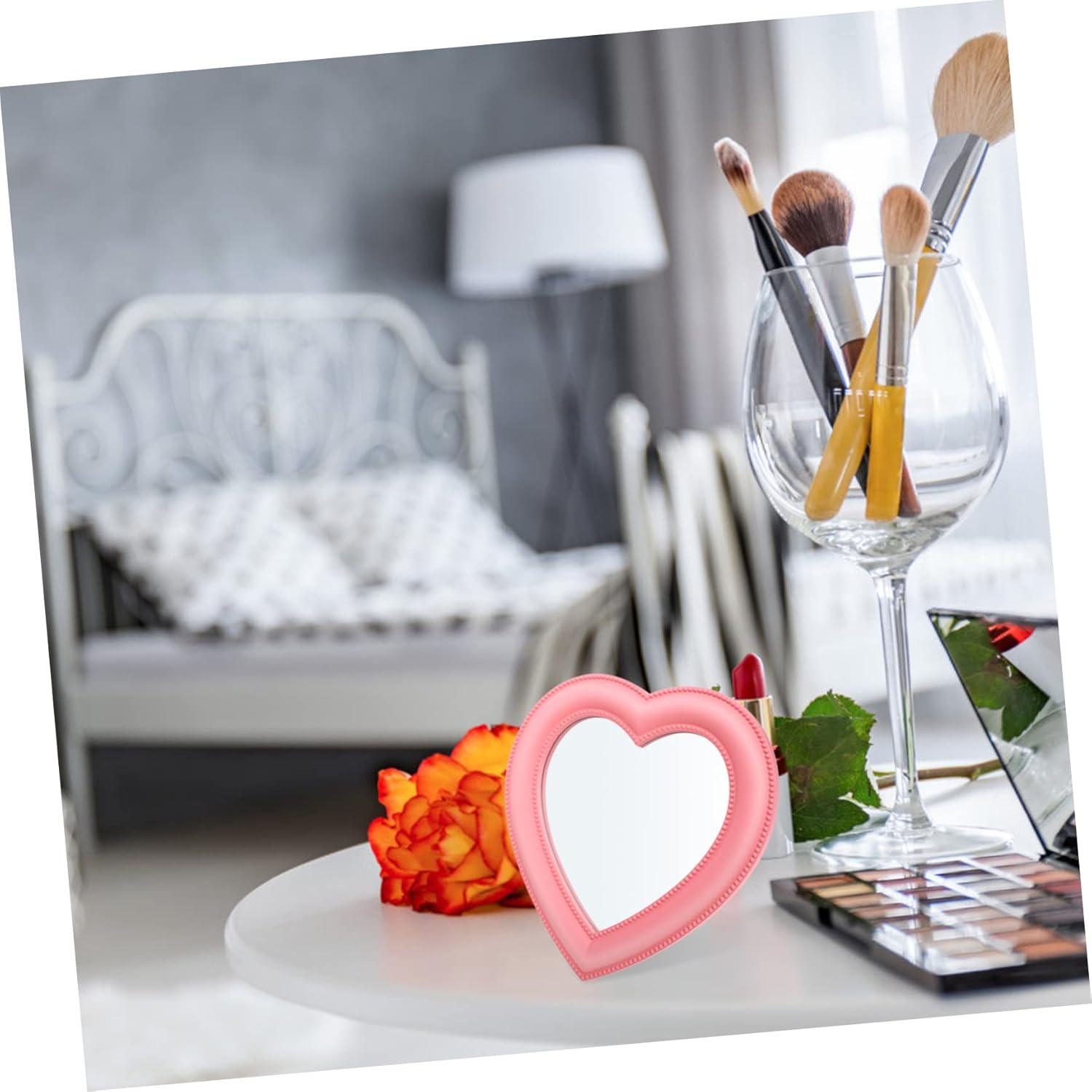 Ipetboom Led Makeup Mirror Wall Mounted Pink Beauty Vanity