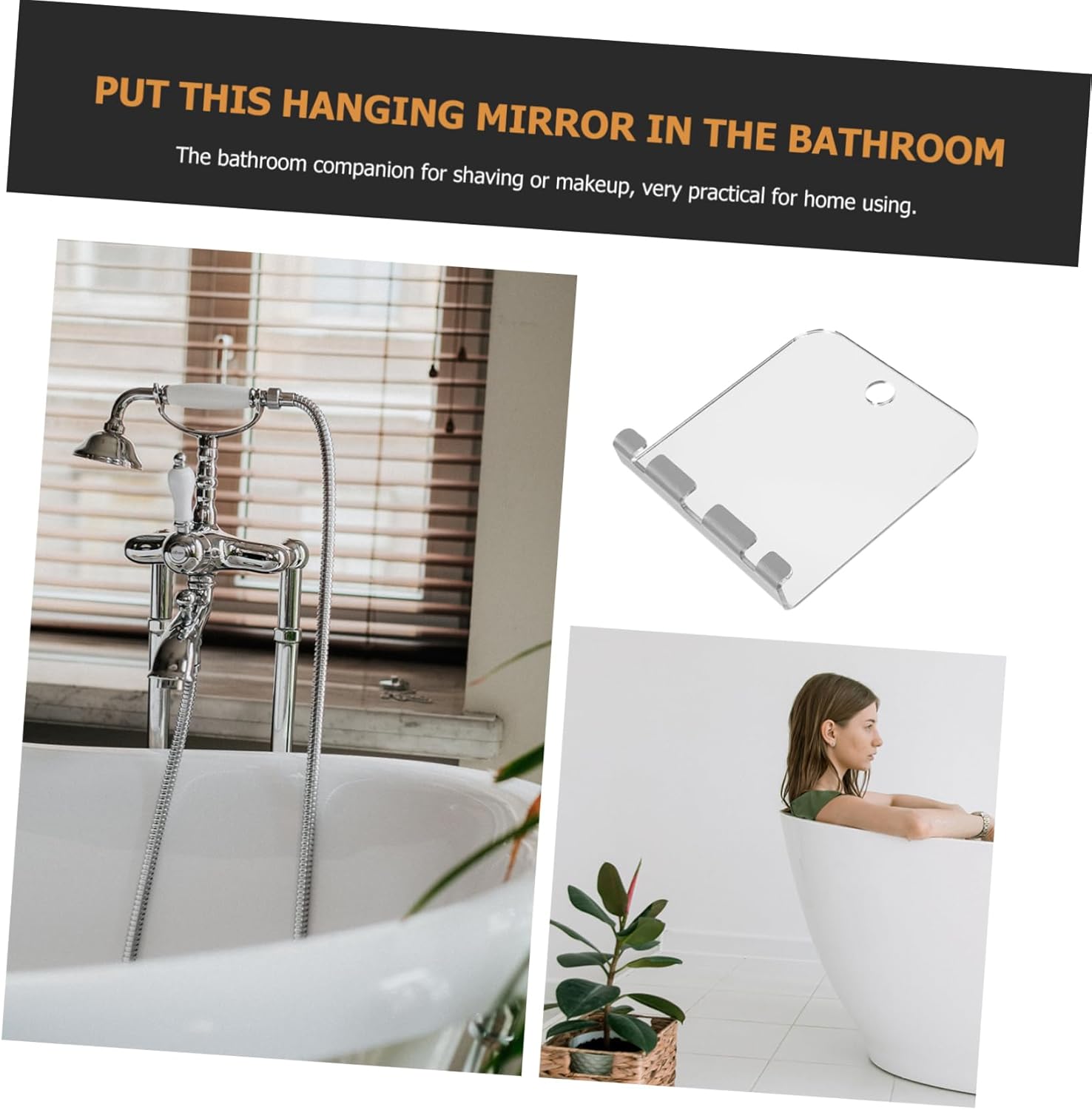 DECHOUS 5x7 Inch Travel Makeup Mirror for Shower and Bathroom