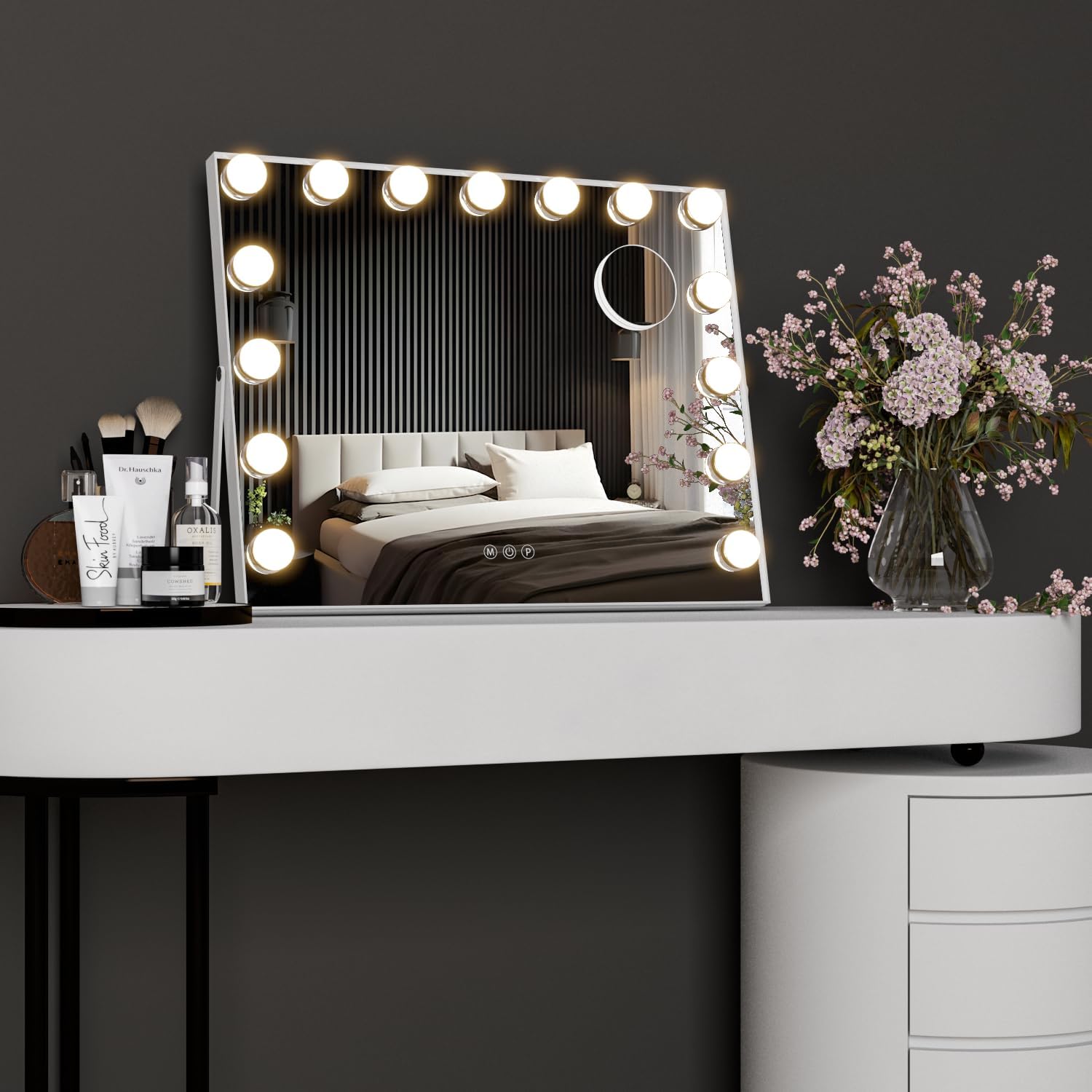 NEUWEABY Vanity Mirror with 15 LED Lights