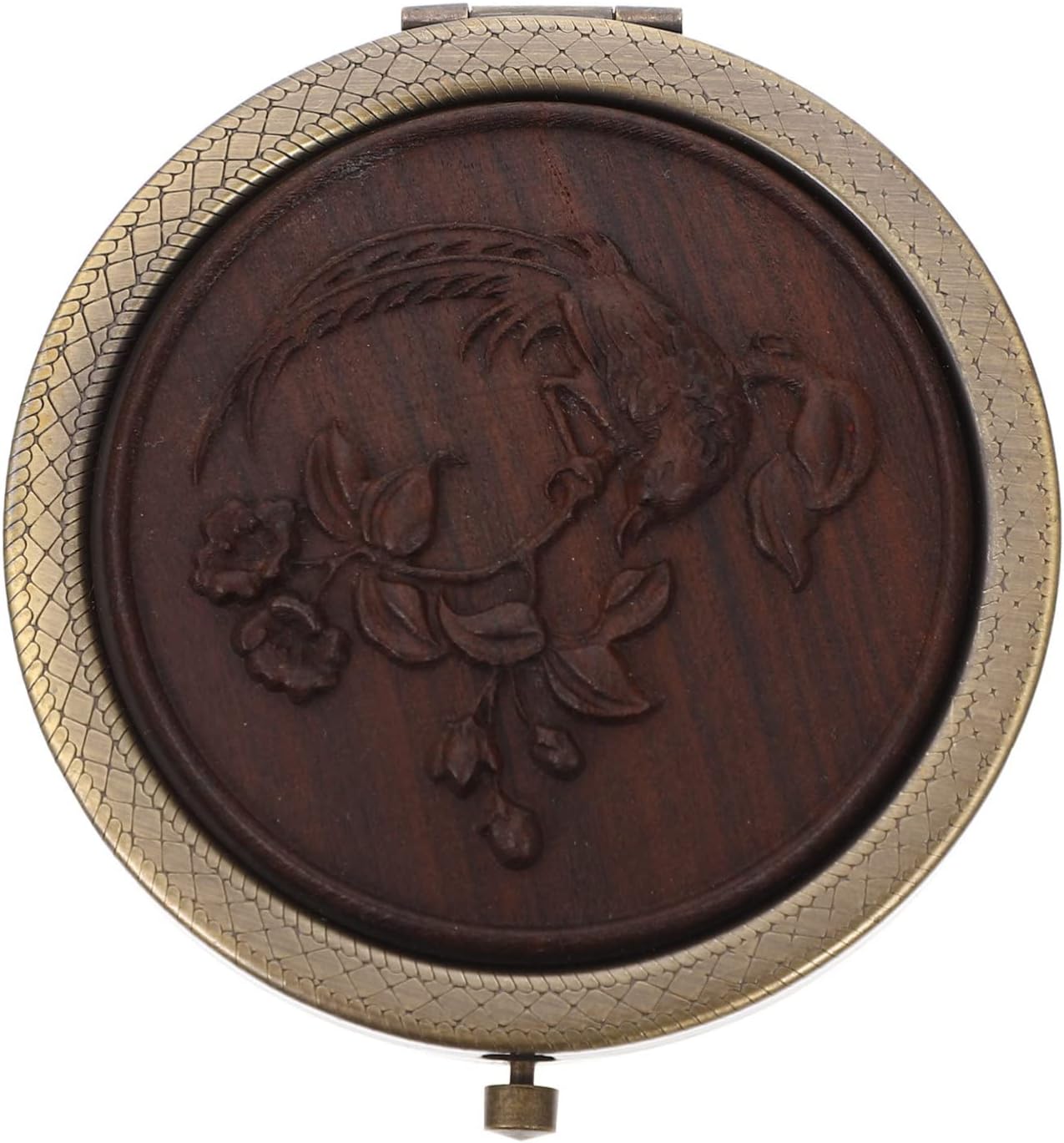 Didiseaon Foldable Makeup Mirror with Antique Wood Design