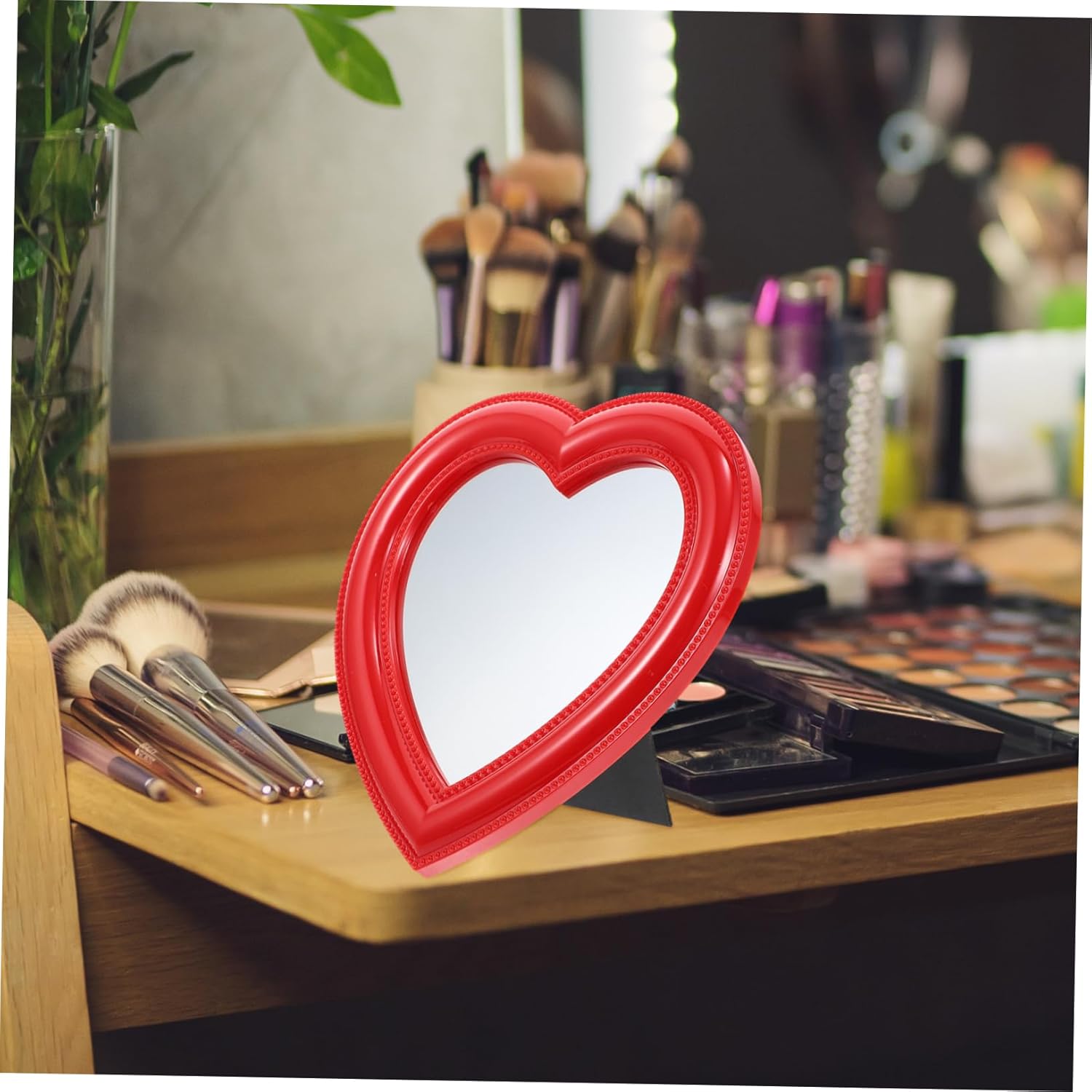 Heart Shaped Desktop Makeup Mirror Wall Vanity Mirror for Women