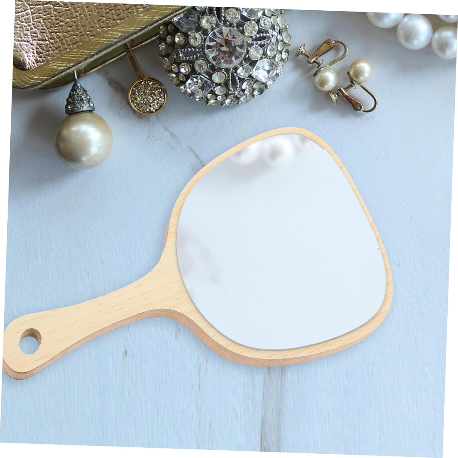 NOLITOY Wooden Makeup Mirror Portable for Travel and Salon Use