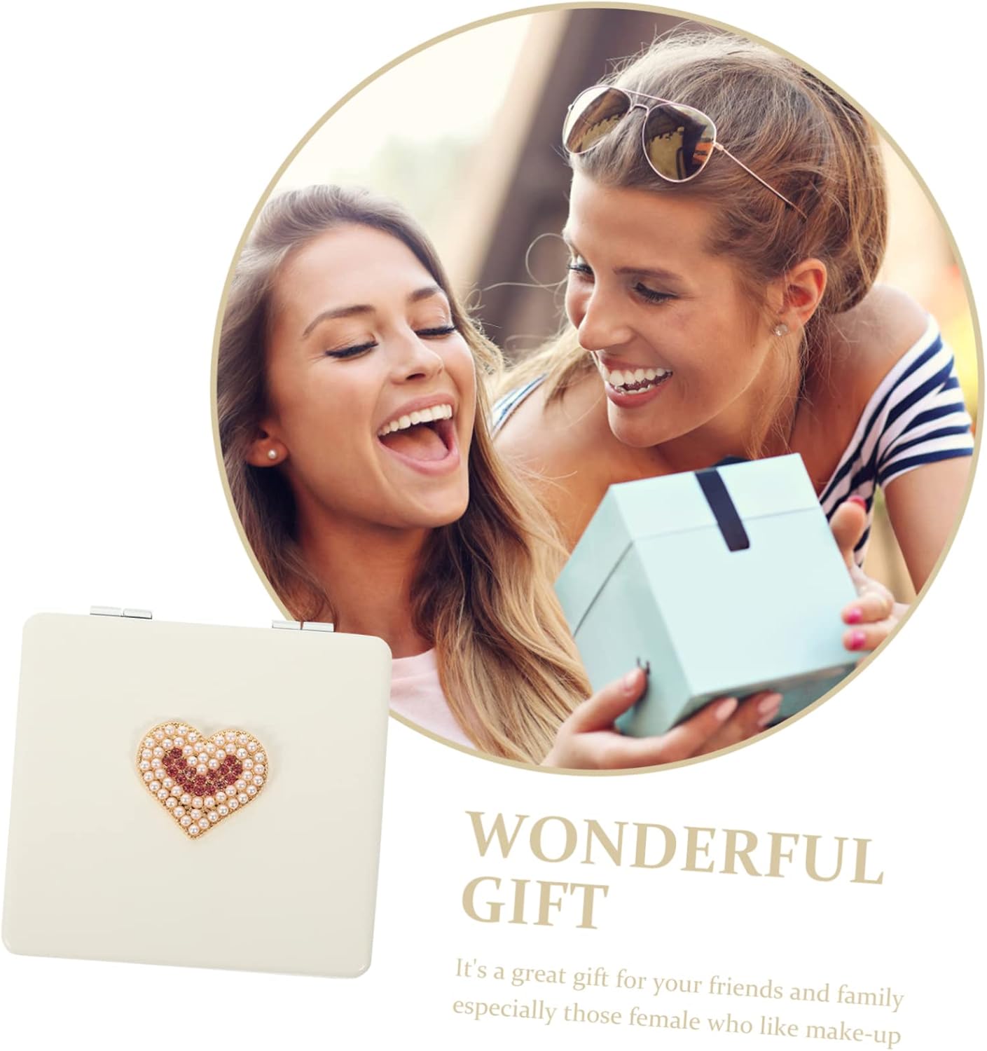 Gogogmee Compact Round Makeup Mirror for Travel 1