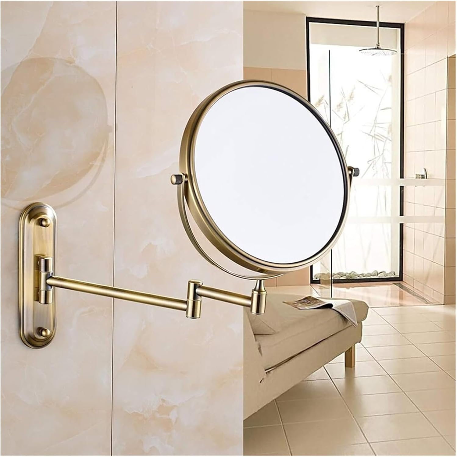 Wall Mounted Lighted Makeup Mirror with 10X Magnification