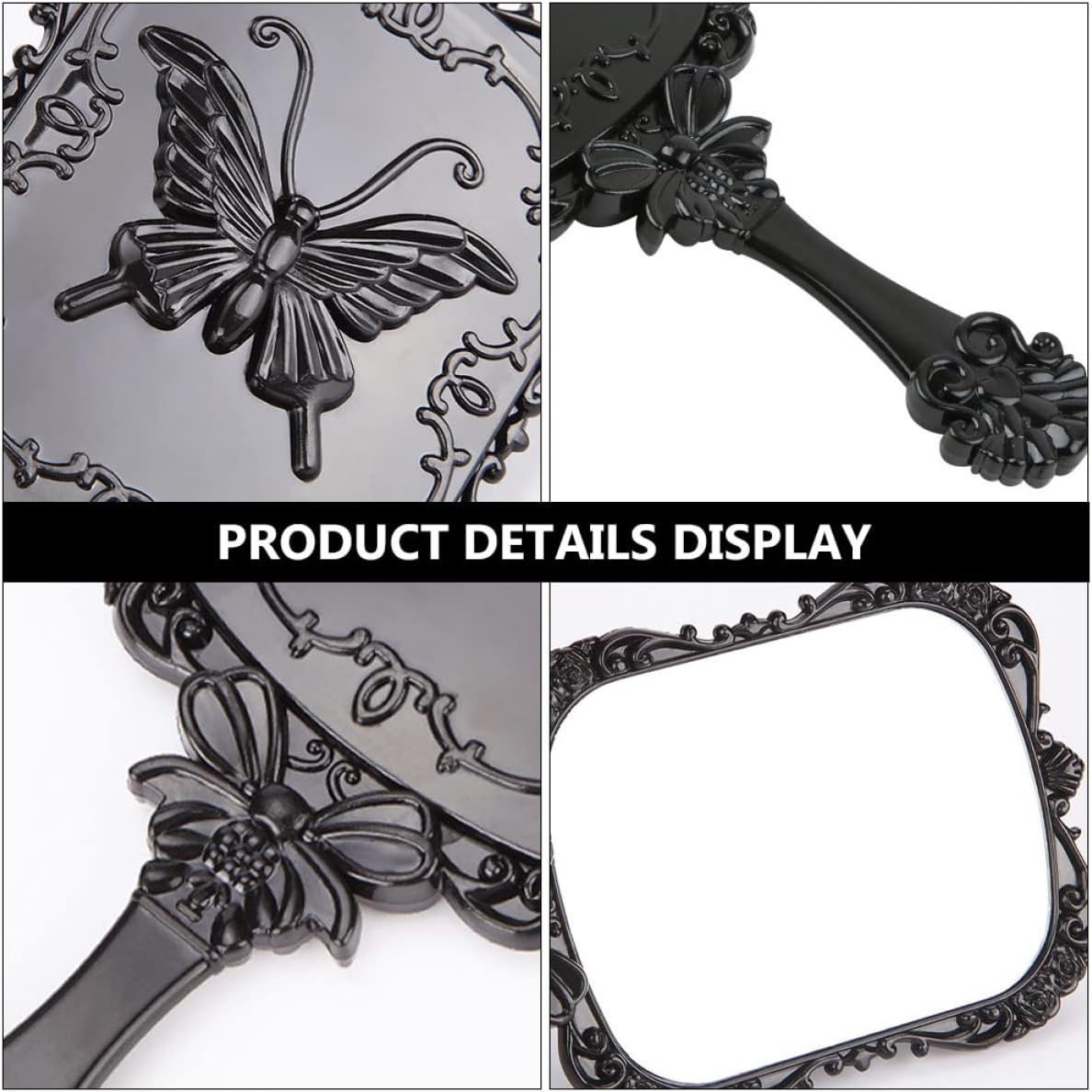 VINTORKY 2Pcs Handle Beauty Mirror Portable Travel