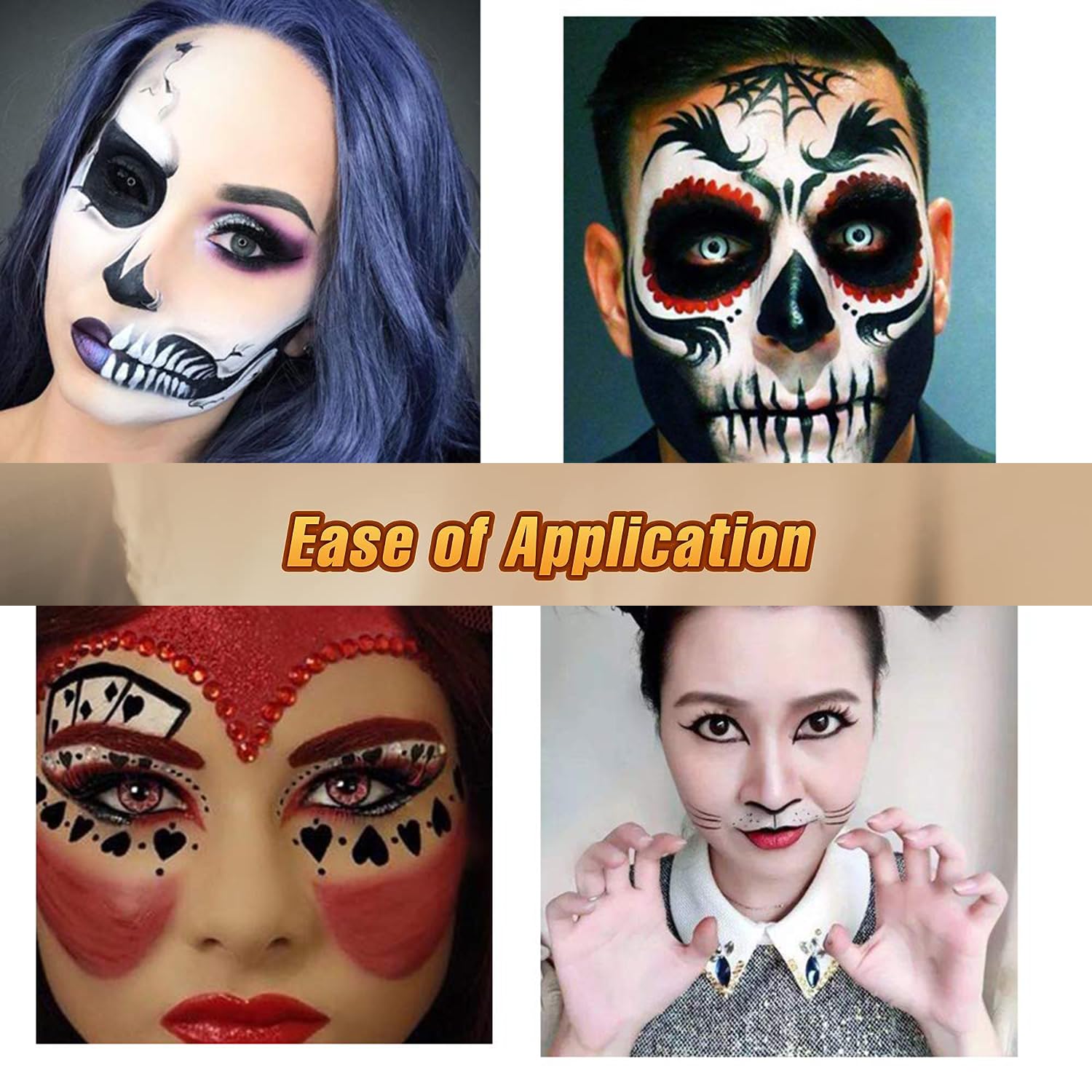 Felico Halloween Black White Face Paint Kit