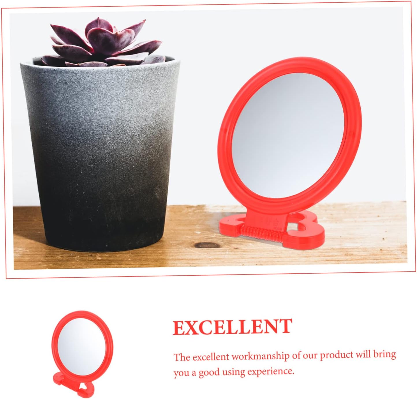 SAFIGLE Classic Red Makeup Mirror Wall or Table Mount