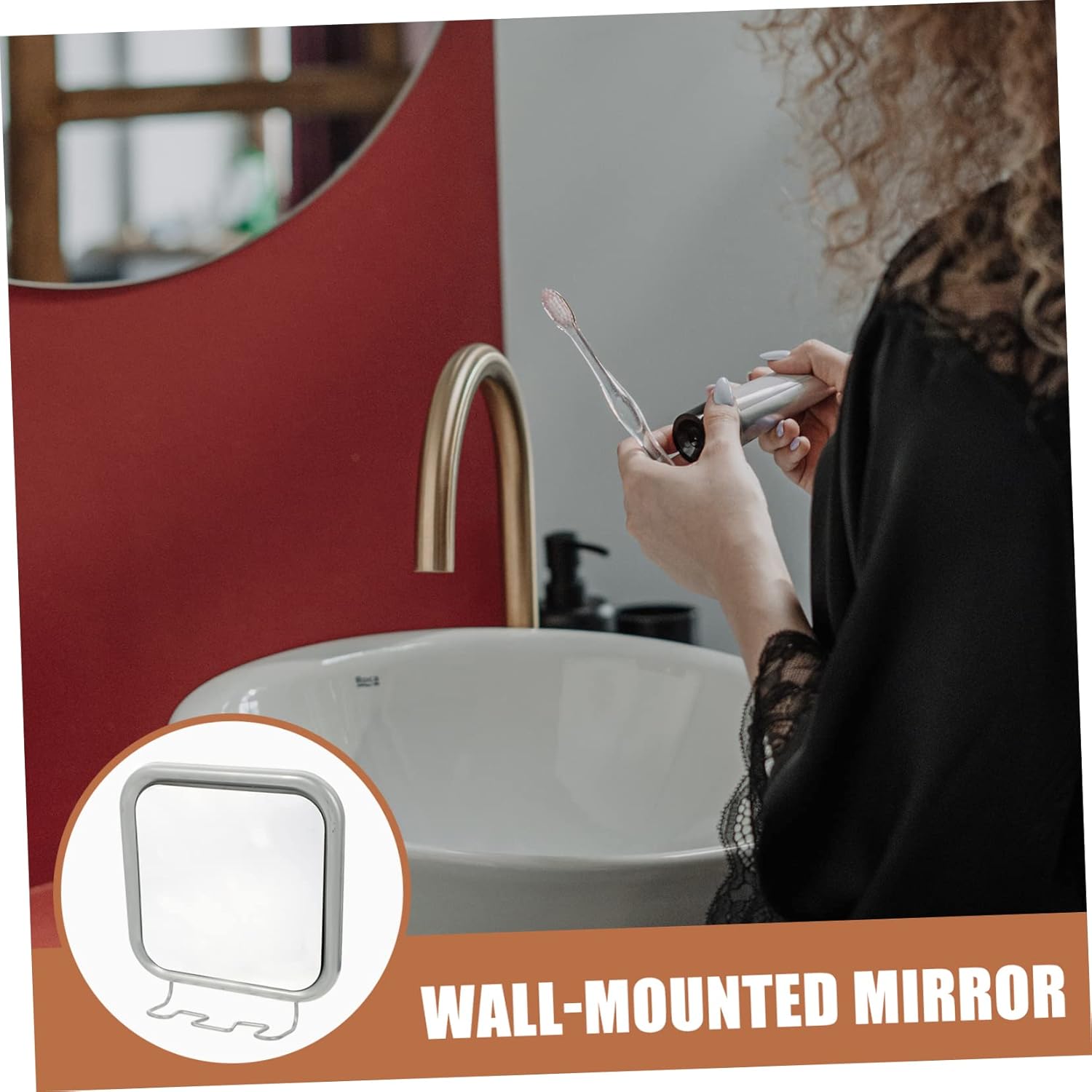 Stylish Hook Vanity Mirror with Light for Bath and Shower