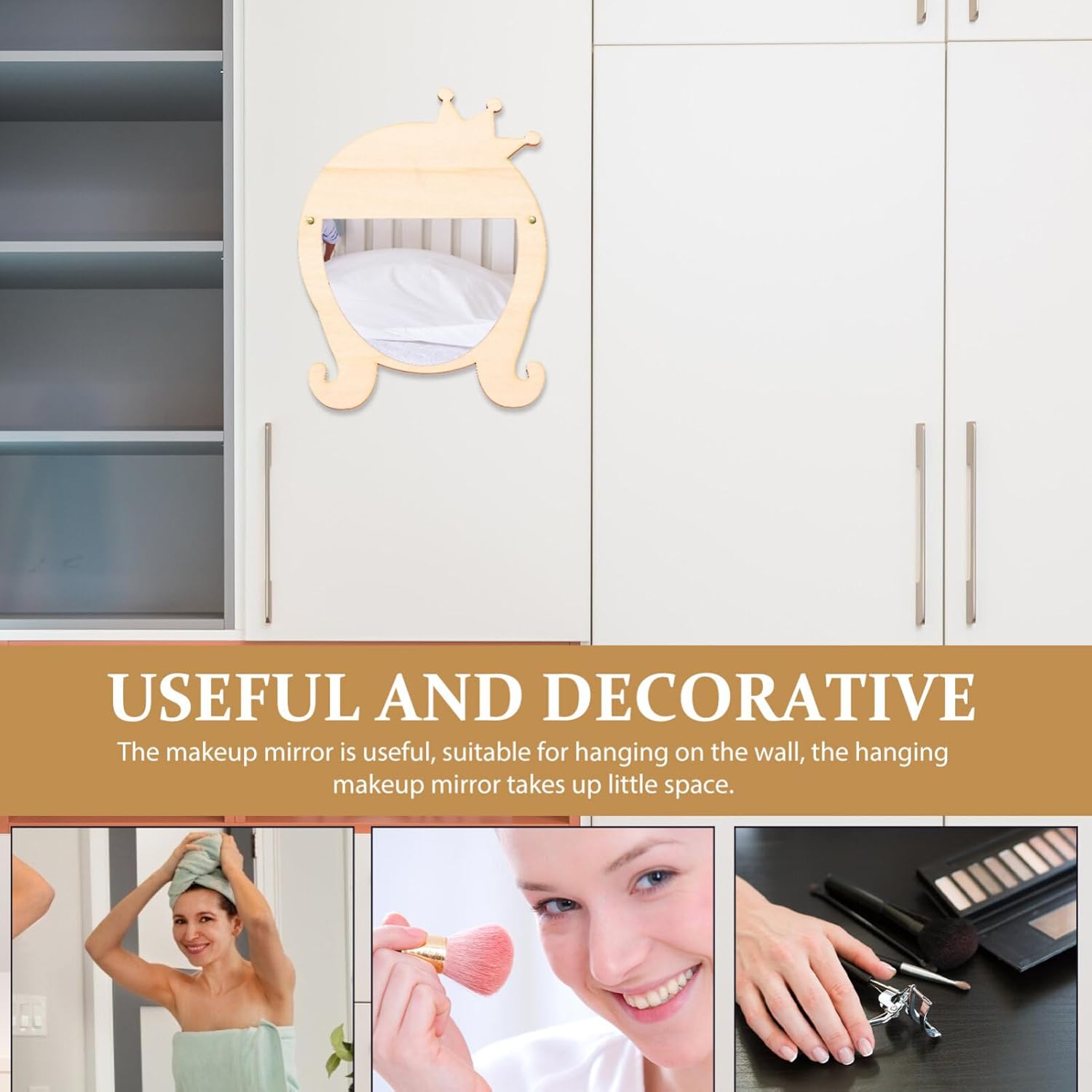 Beaupretty Cartoon Wall-Mounted Makeup Mirror