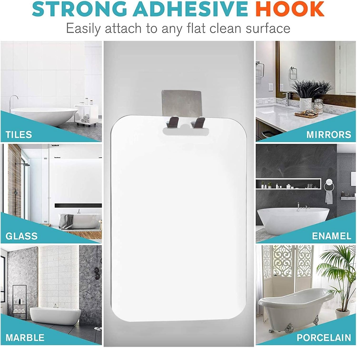 Shenyy Fogless Shower Mirror with Shaver Holder