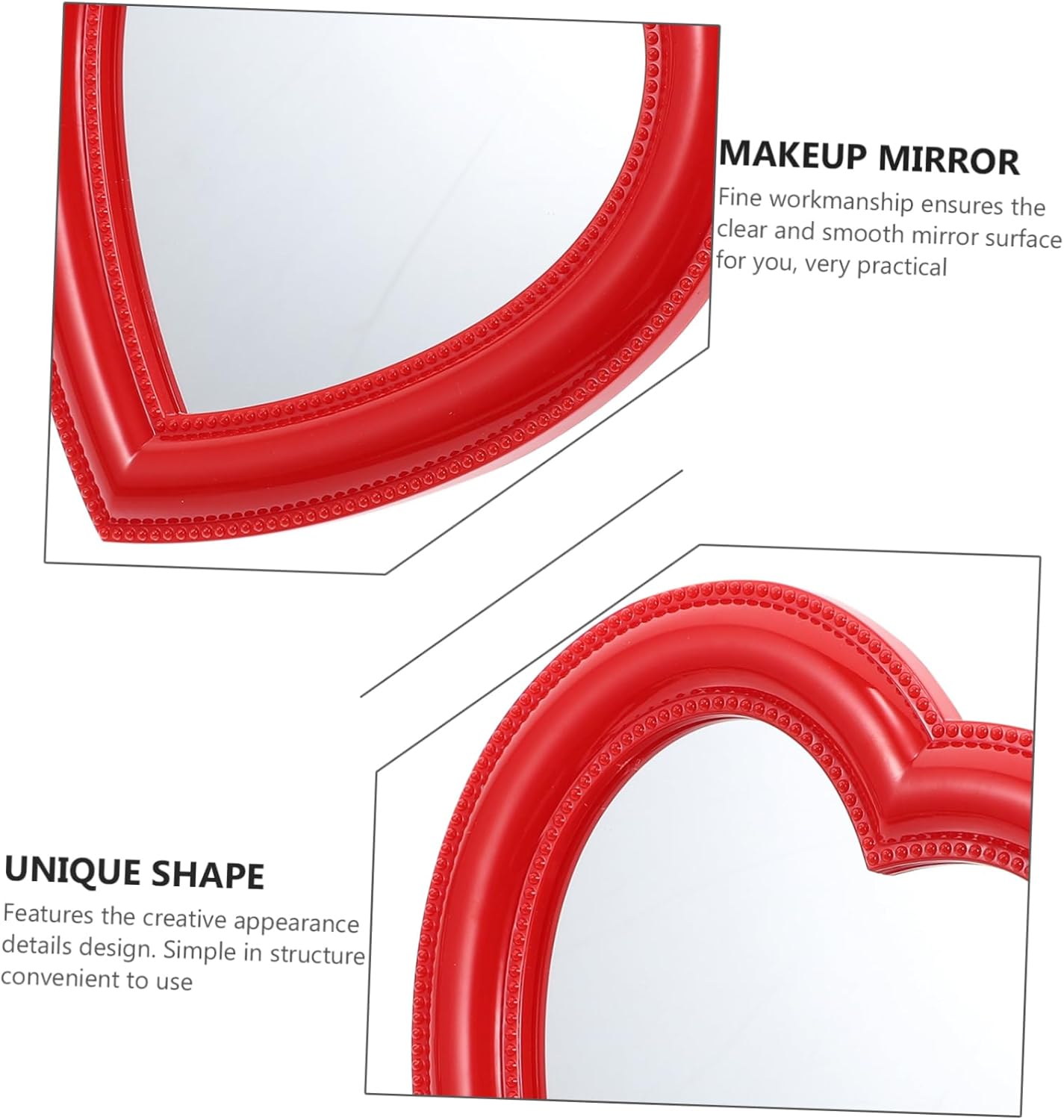 Heart Shaped Desktop Makeup Mirror Wall Vanity Mirror for Women