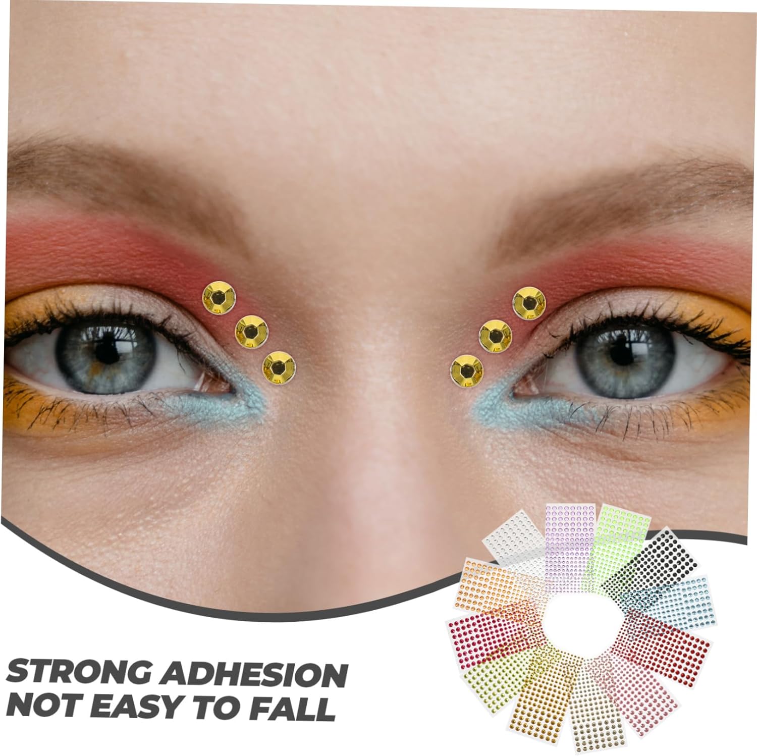 Didiseaon 3 Sets Self Adhesive Face Rhinestones
