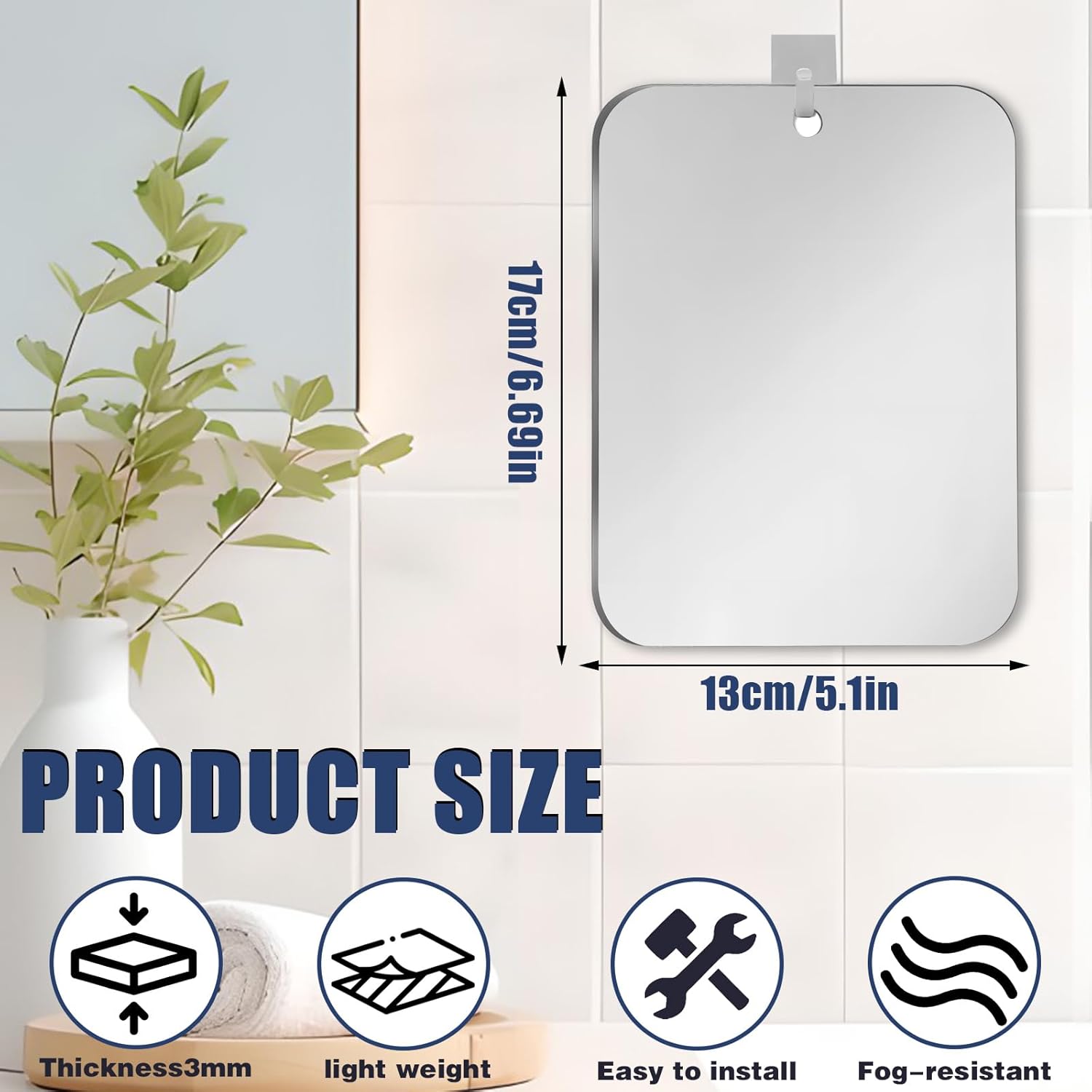 Fogless Shower Mirror for Men and Women 1