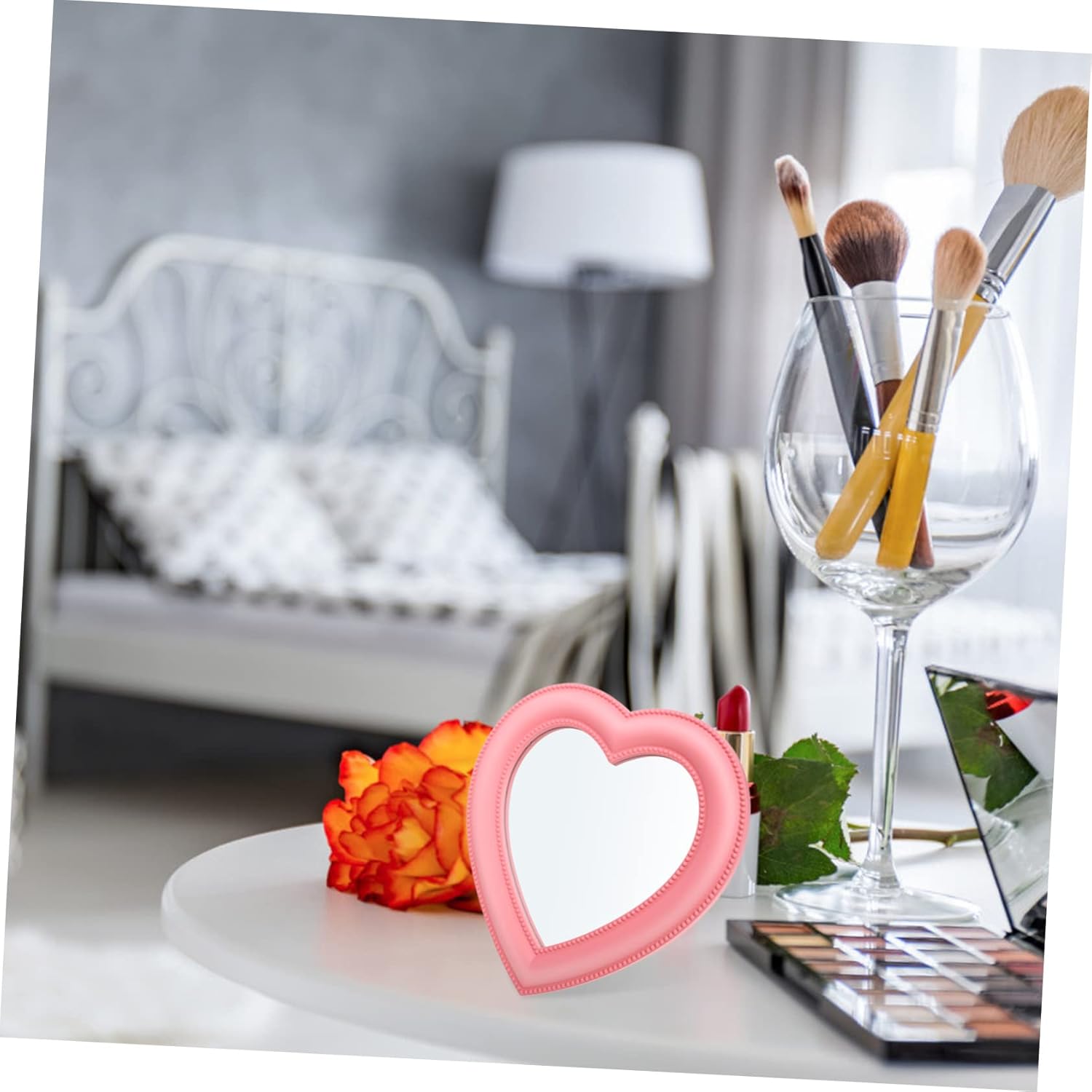 Didiseaon Heart Shaped Wall Desk Makeup Mirror