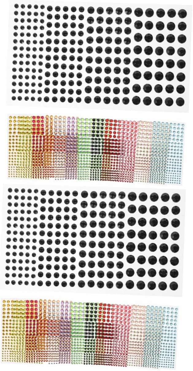 SAFIGLE 2 Sets Facial Rhinestone Stickers DIY Face Jewels