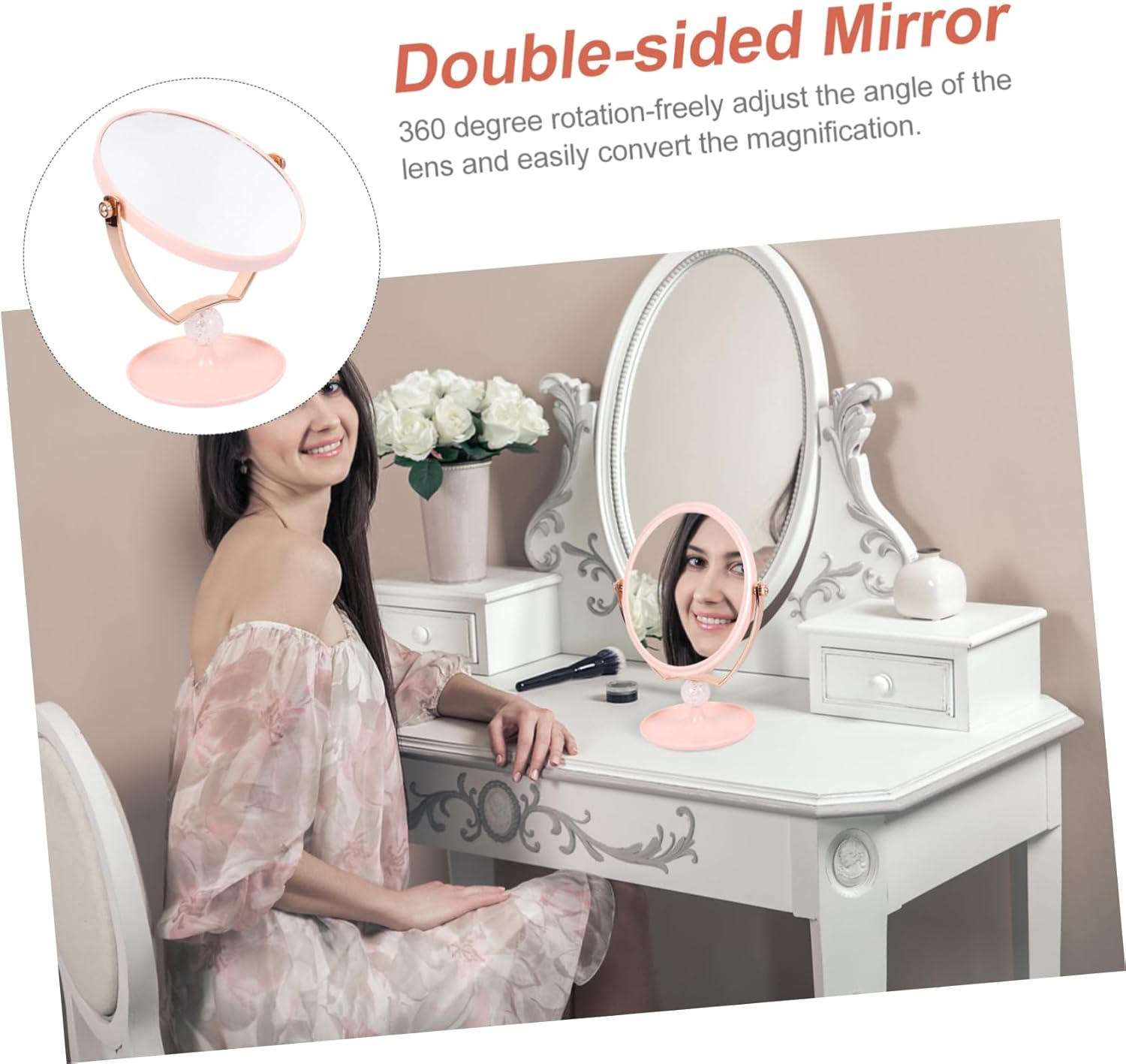Housoutil High-Definition Double-Sided Wall-Mounted Mirror