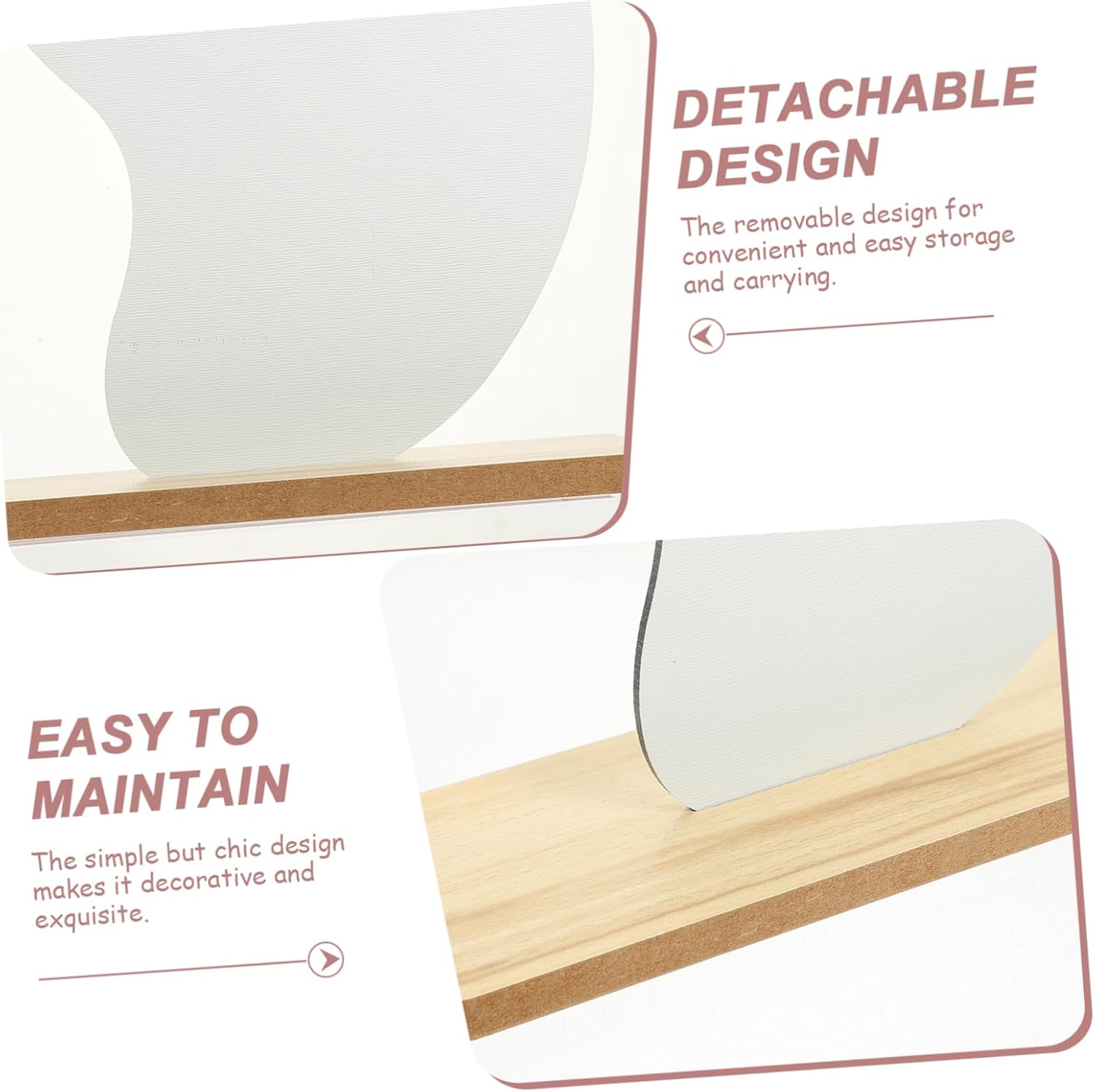 GLEAVI Small Vanity Mirror with LED Frameless Desktop Stand