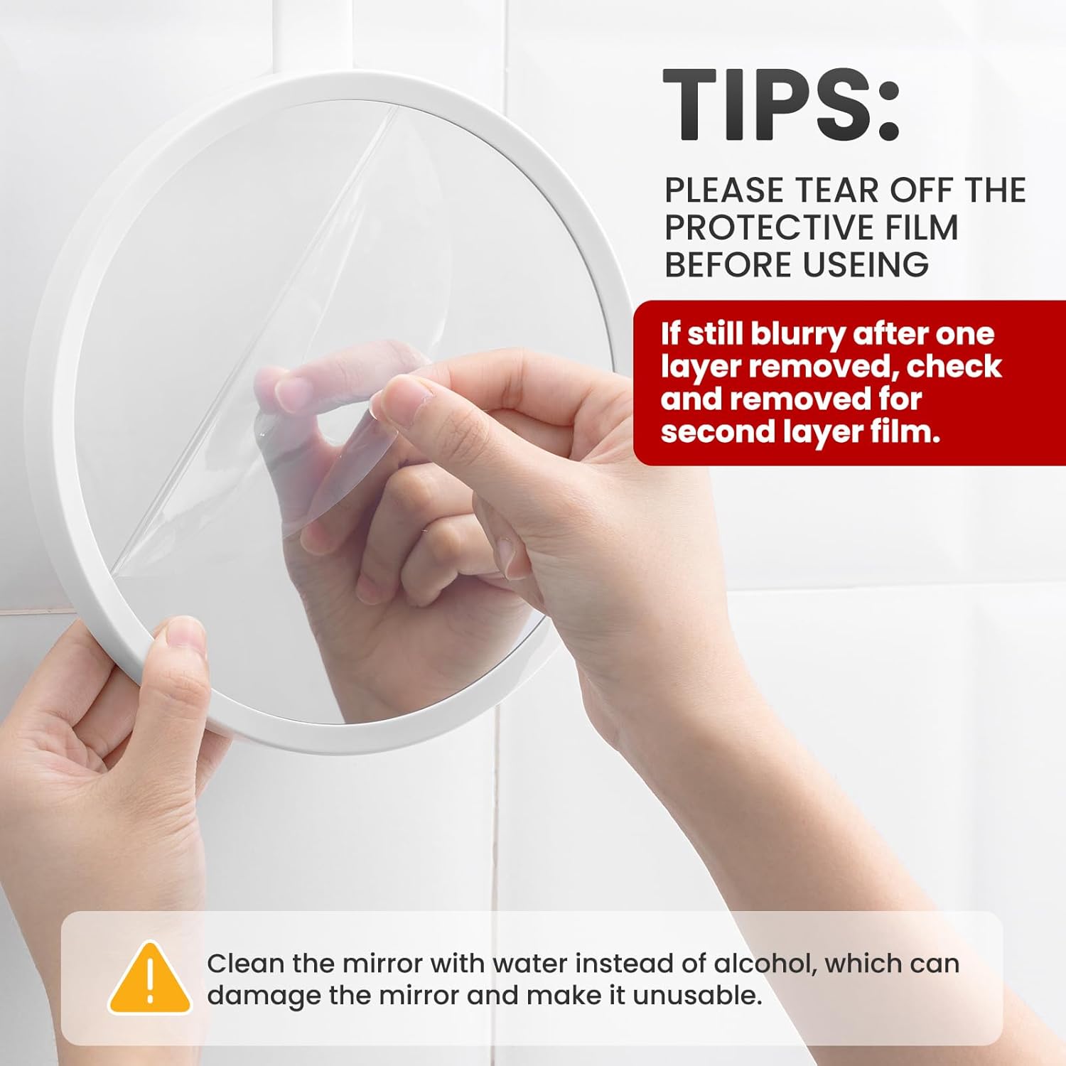 TAILI Fogless Shatterproof Shower Mirror for Shaving