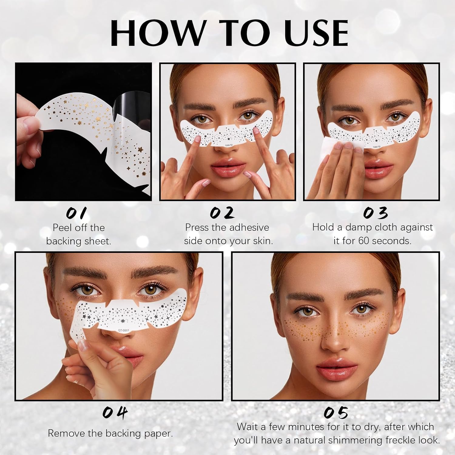 U-Shinein Glitter Freckles Face Tattoo Set
