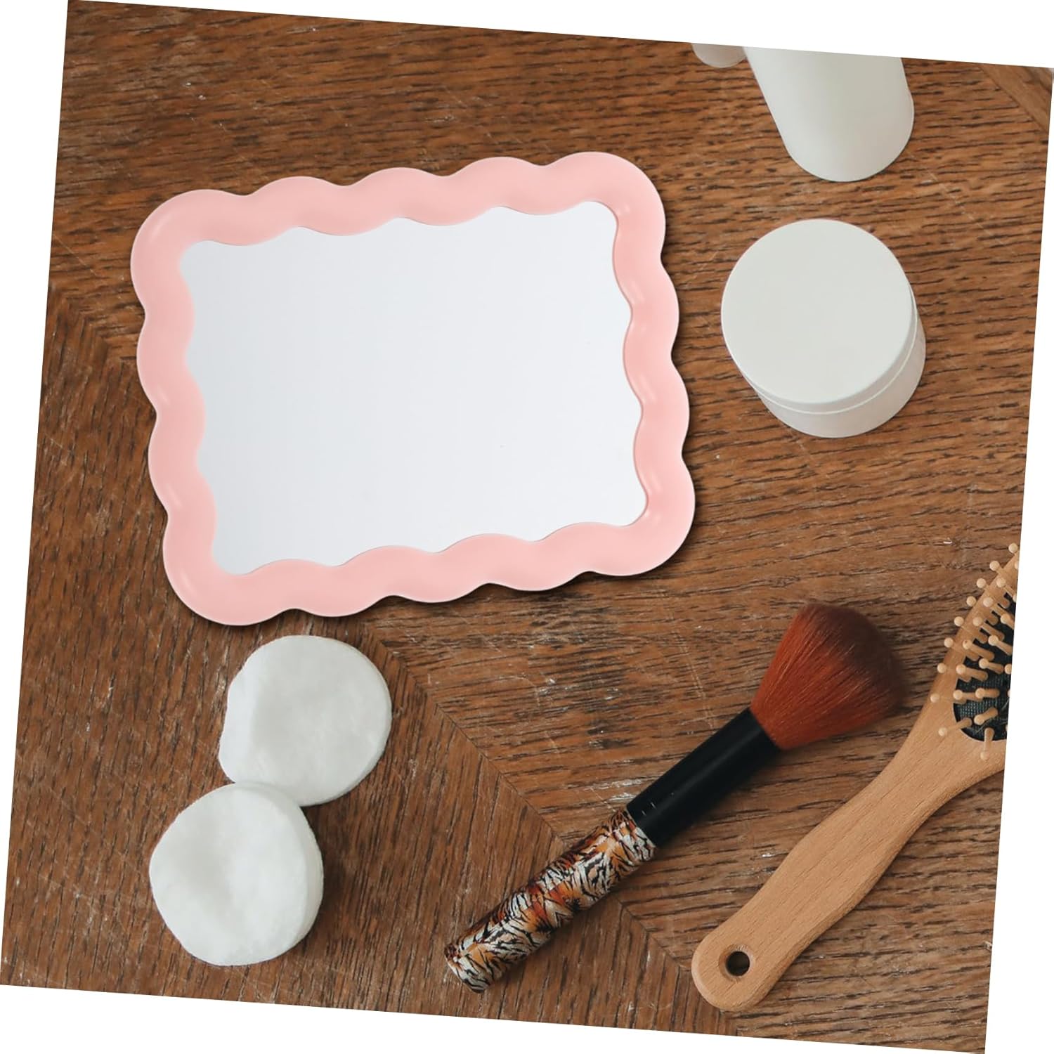 FONDOTIN Portable Wave Shaped Vanity Mirror