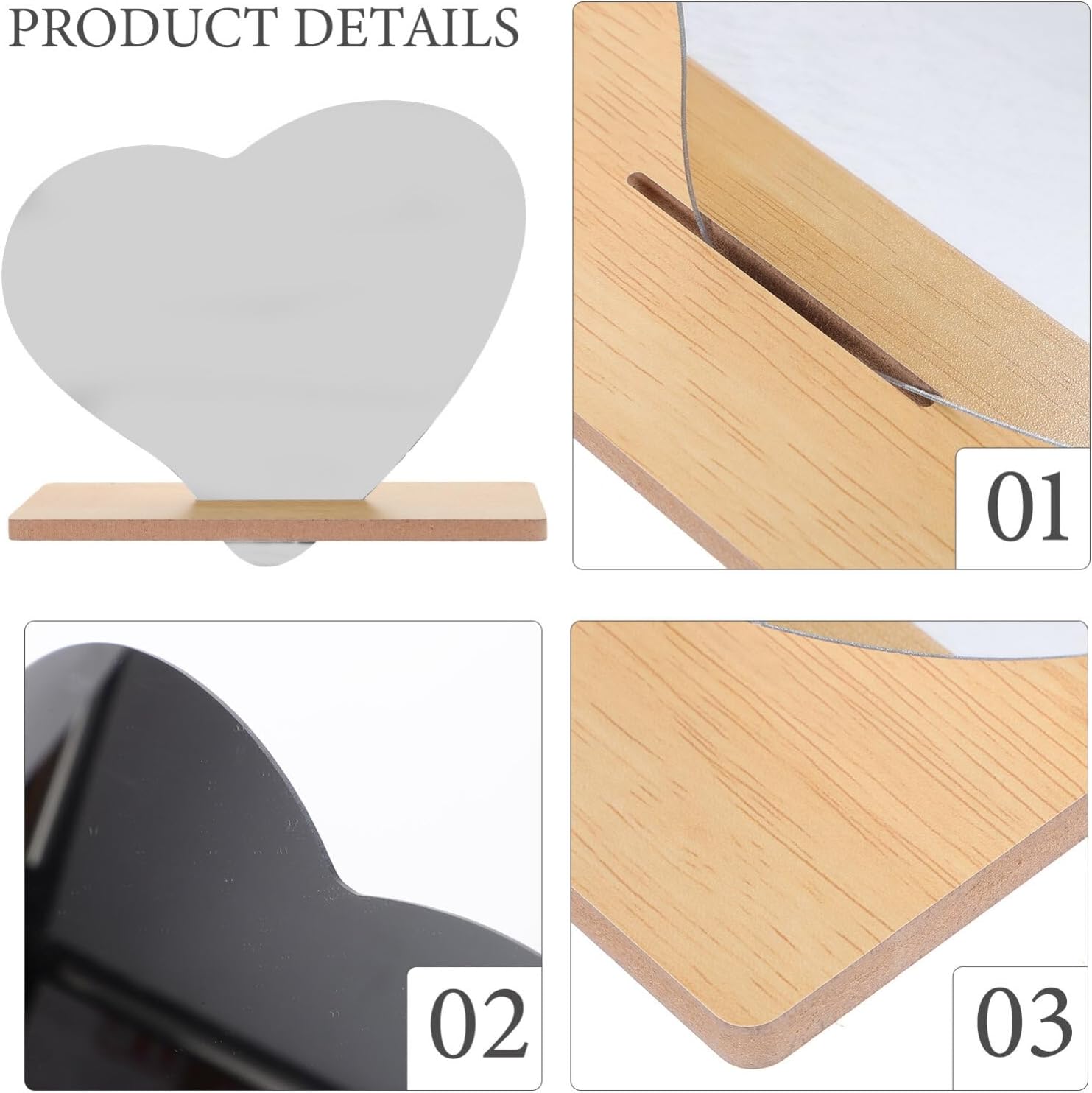 Unomor Irregular Heart Shaped Vanity Mirror with Stand 1