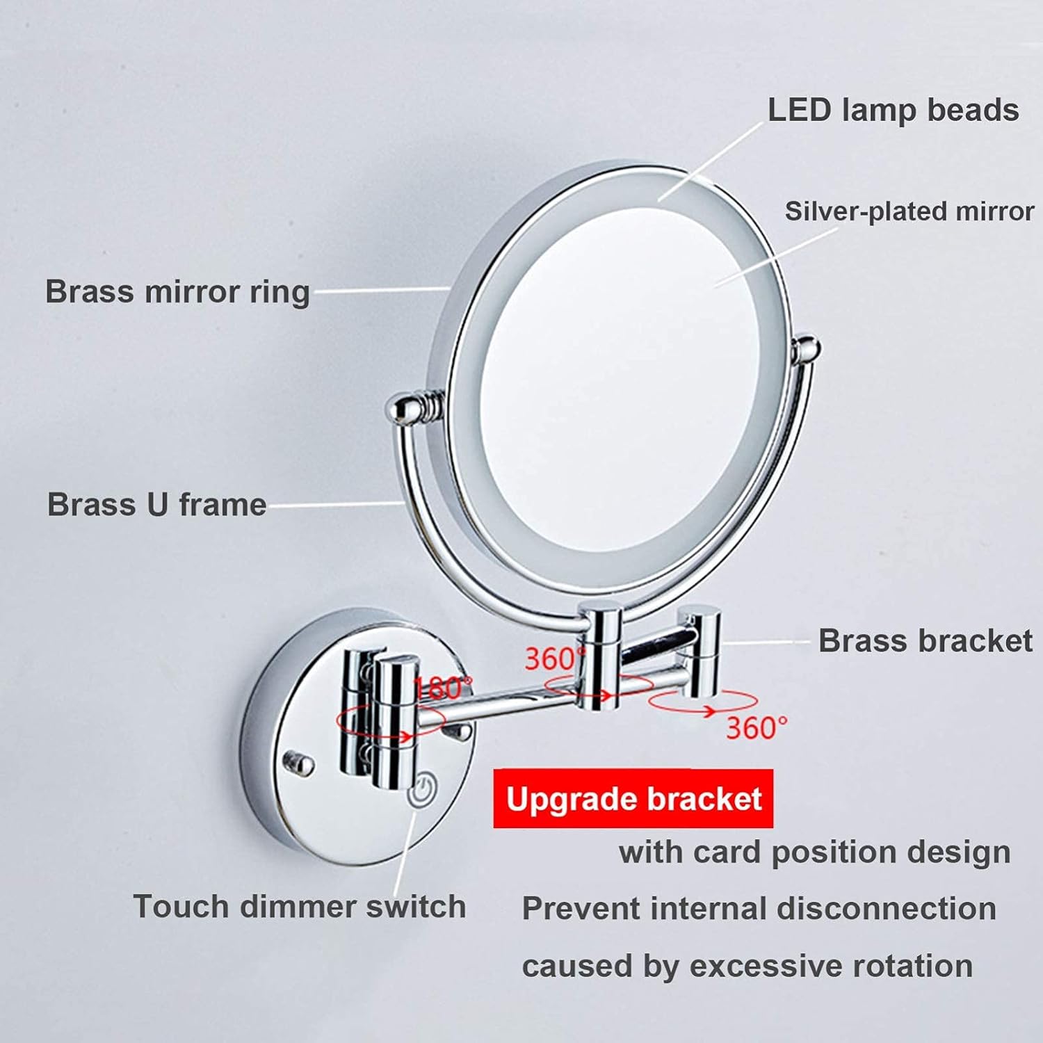 LCARY Wall Mirror 78 Inch Double Sided Swivel 1X10X
