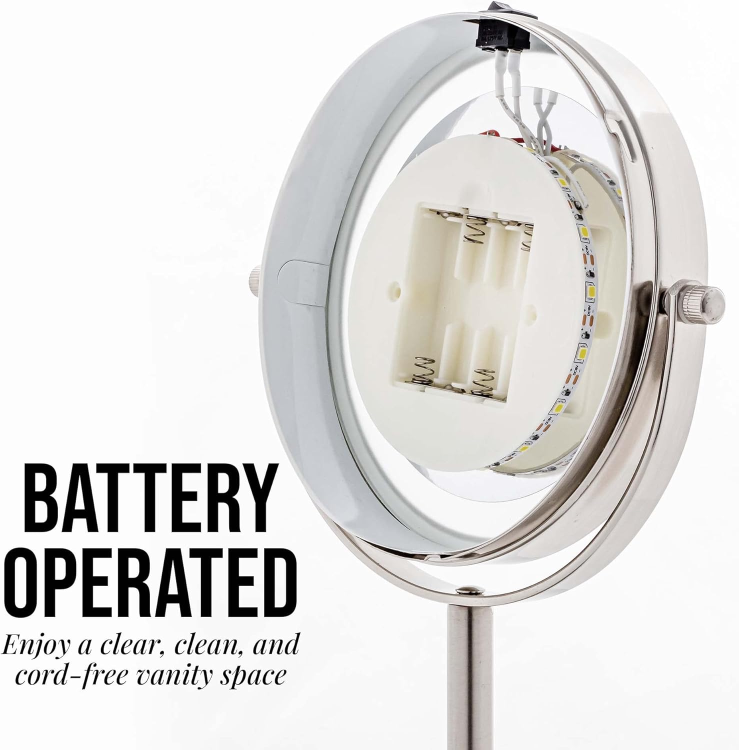 OVENTE 6 Lighted Makeup Mirror with Dual Magnification