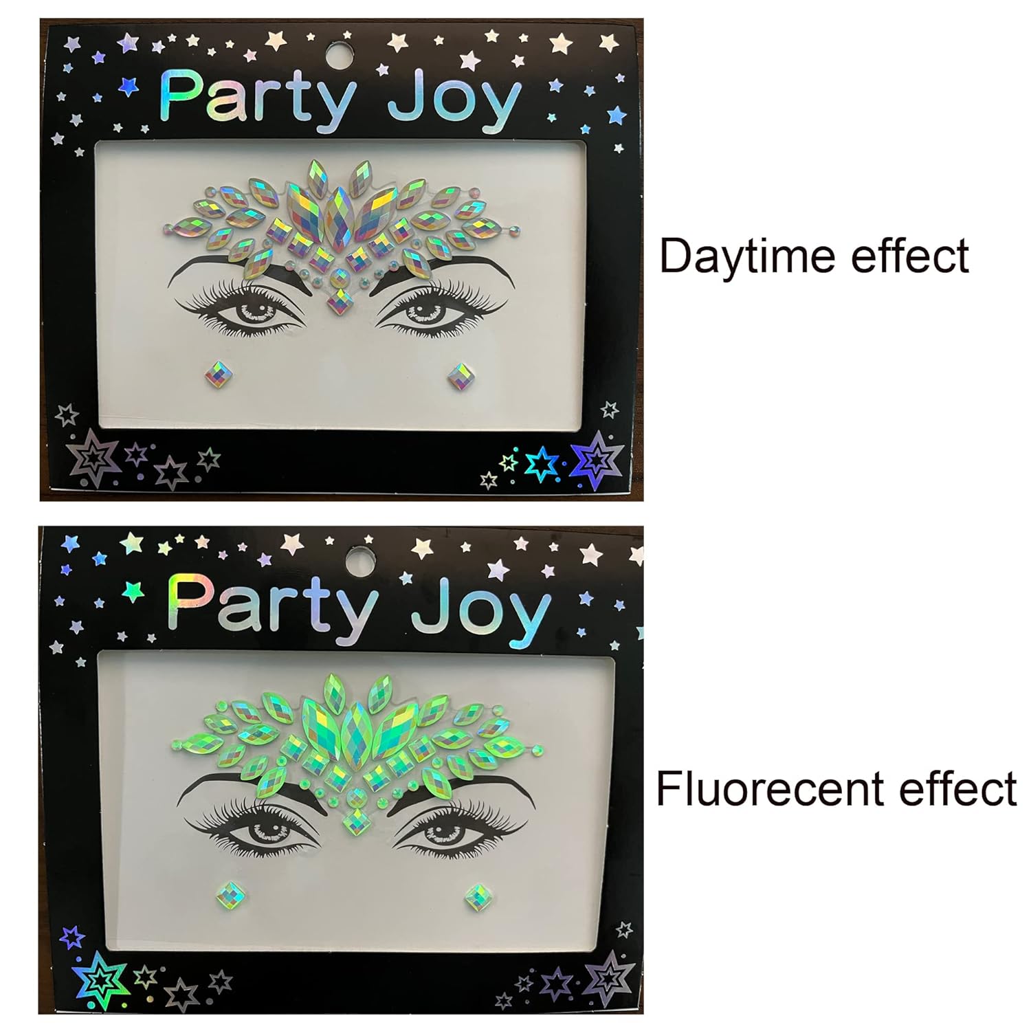 Glow in The Dark Face Jewels for Festivals and Raves