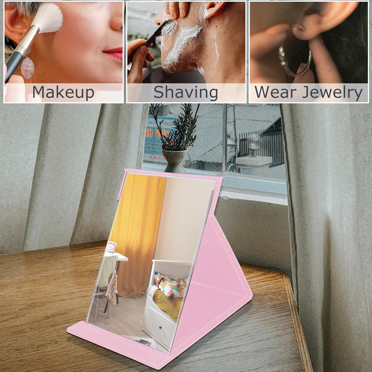 Yatnks 47x67 Inch Makeup Mirror with Adjustable Stand
