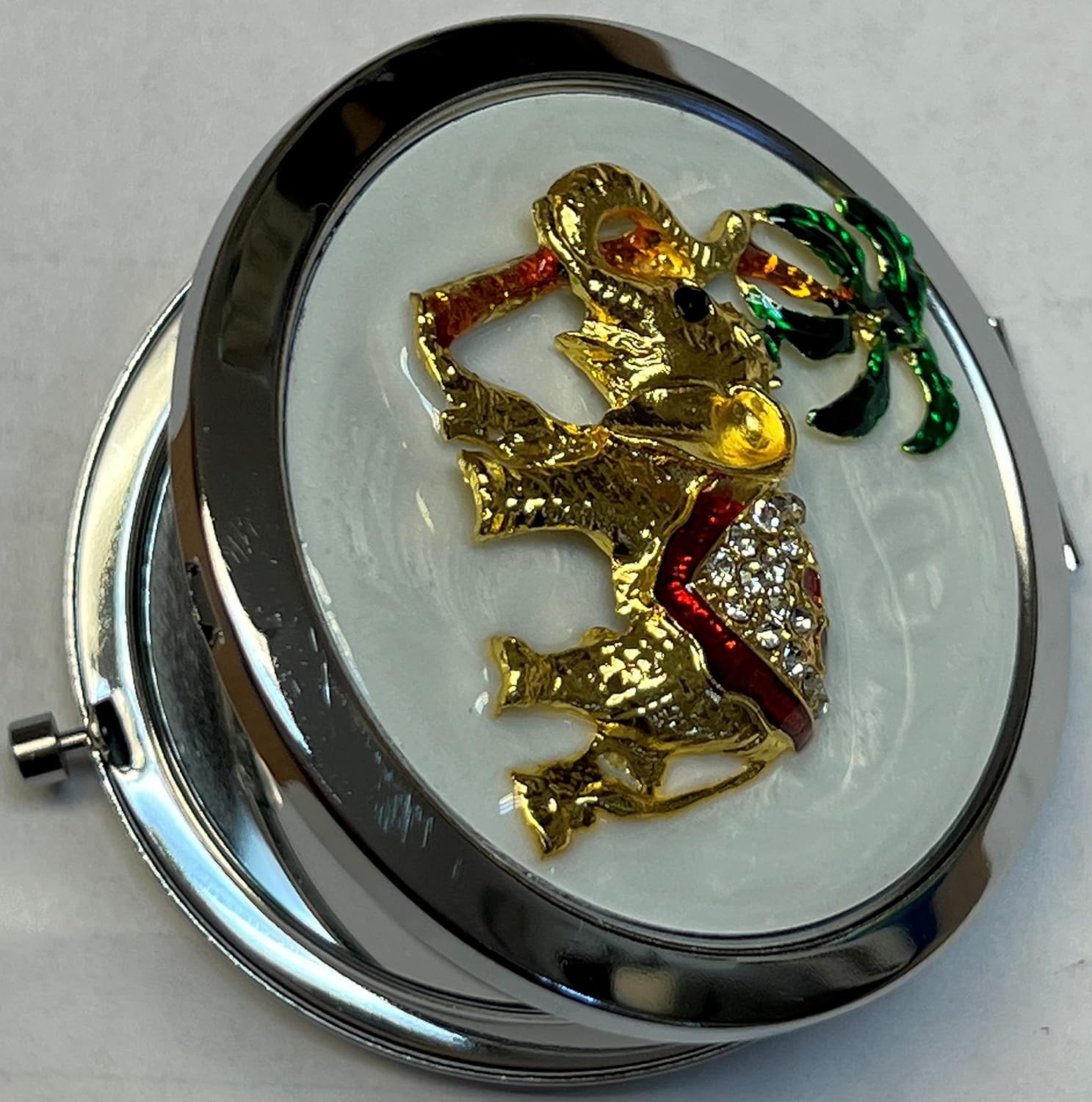 Gift Square Purse Handbag Double Cosmetic Mirror - Gold