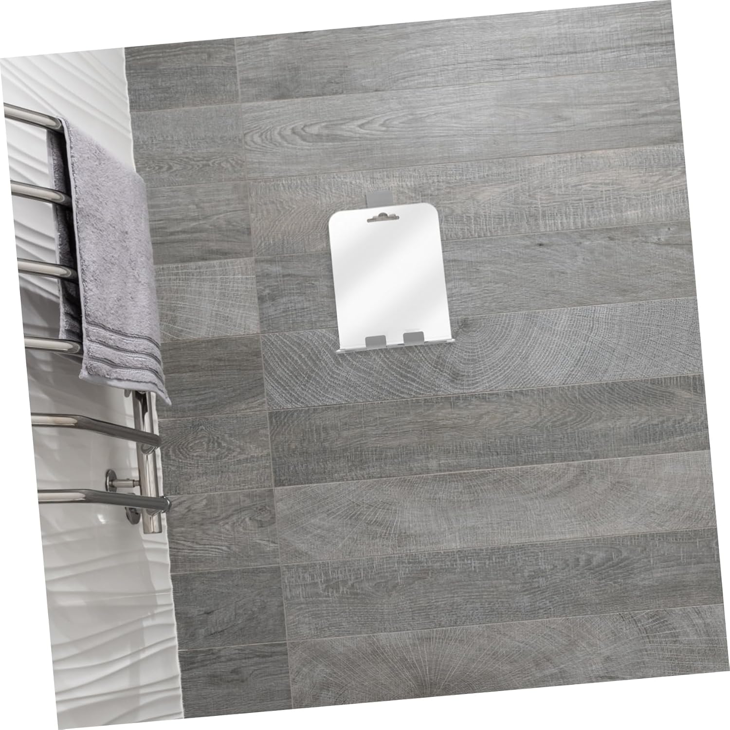 Fogless Shower Mirror with Shelf and Hooks