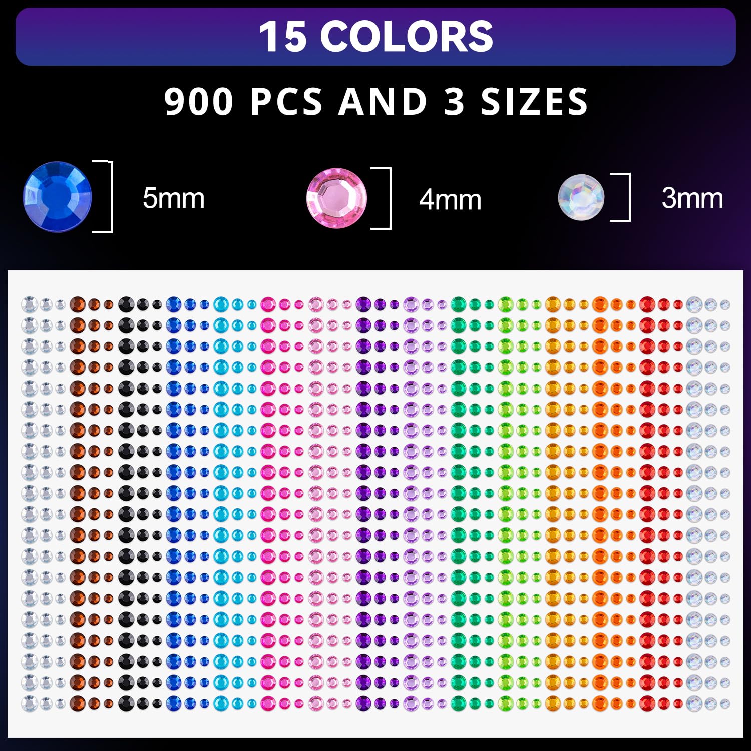 BELLEBOOST Colorful Gems and Pearl Stickers with Glitter