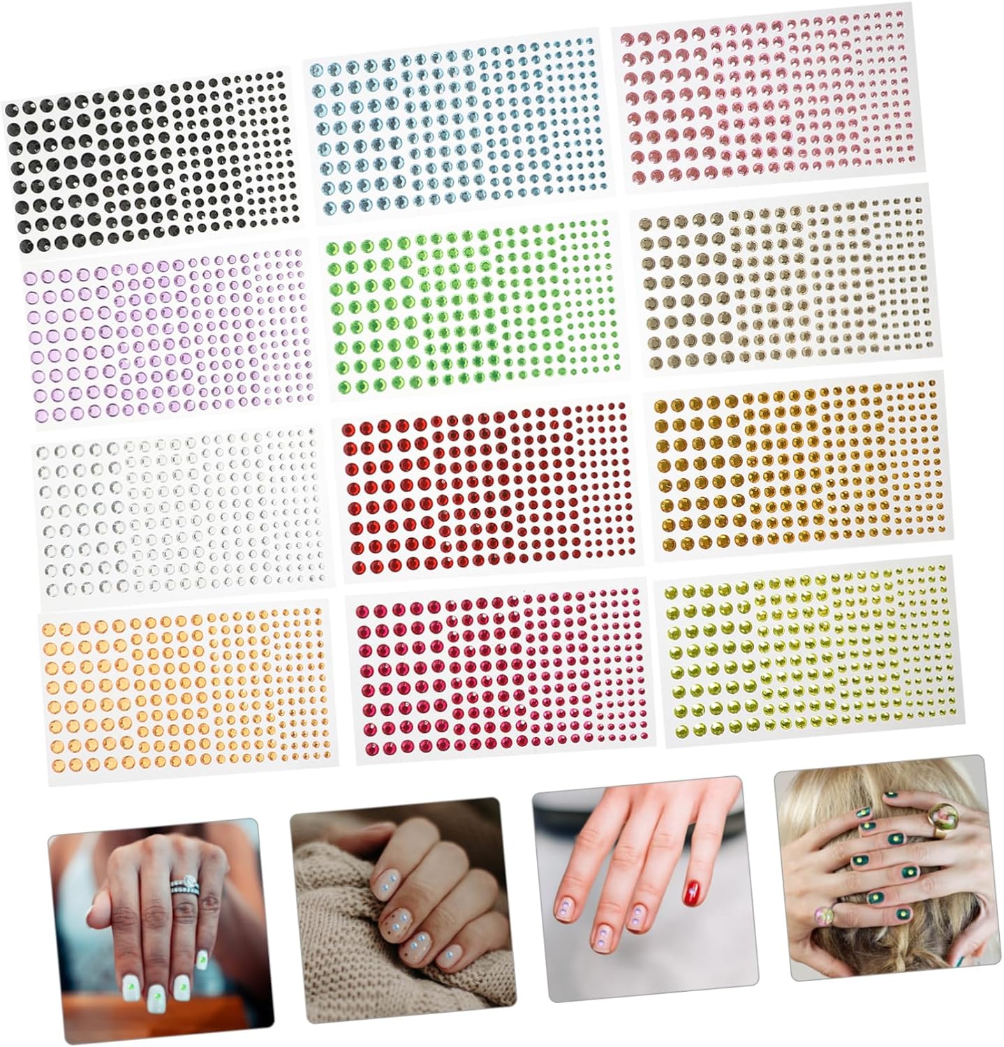 2sets Eye Rhinestones Makeup Stickers 12sheets2