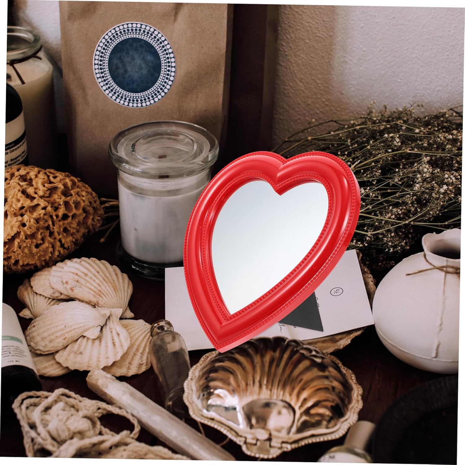 VALICLUD Heart Shaped Makeup Mirror 1