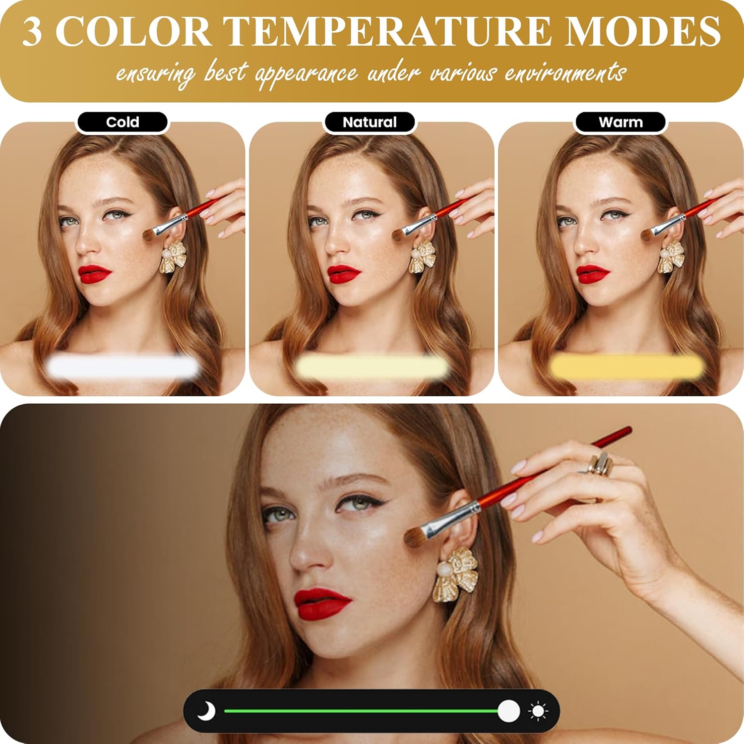 NJ GLAM LED Compact Makeup Mirror with 1X 10X Magnification 1
