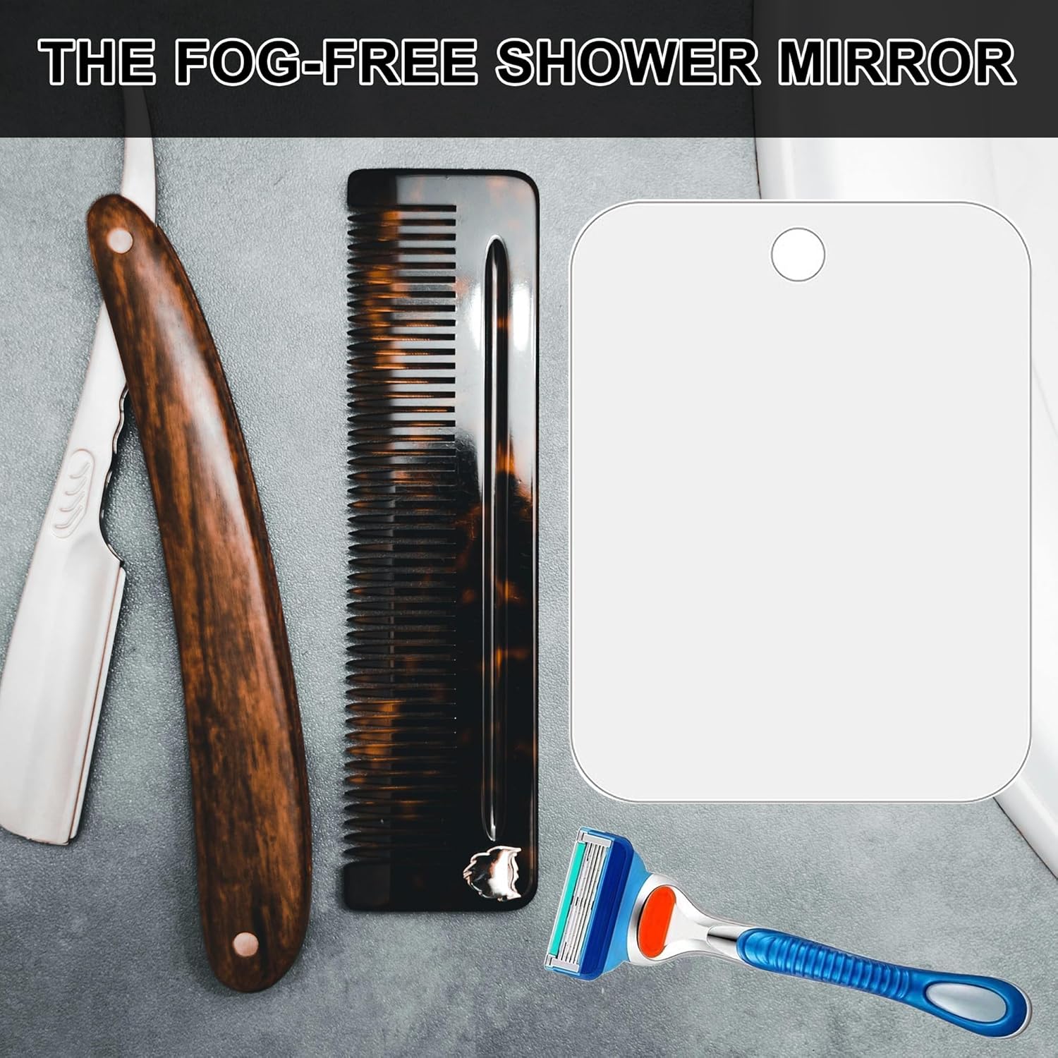 WAURCSY Fogless Shower Mirror 2PCS Set