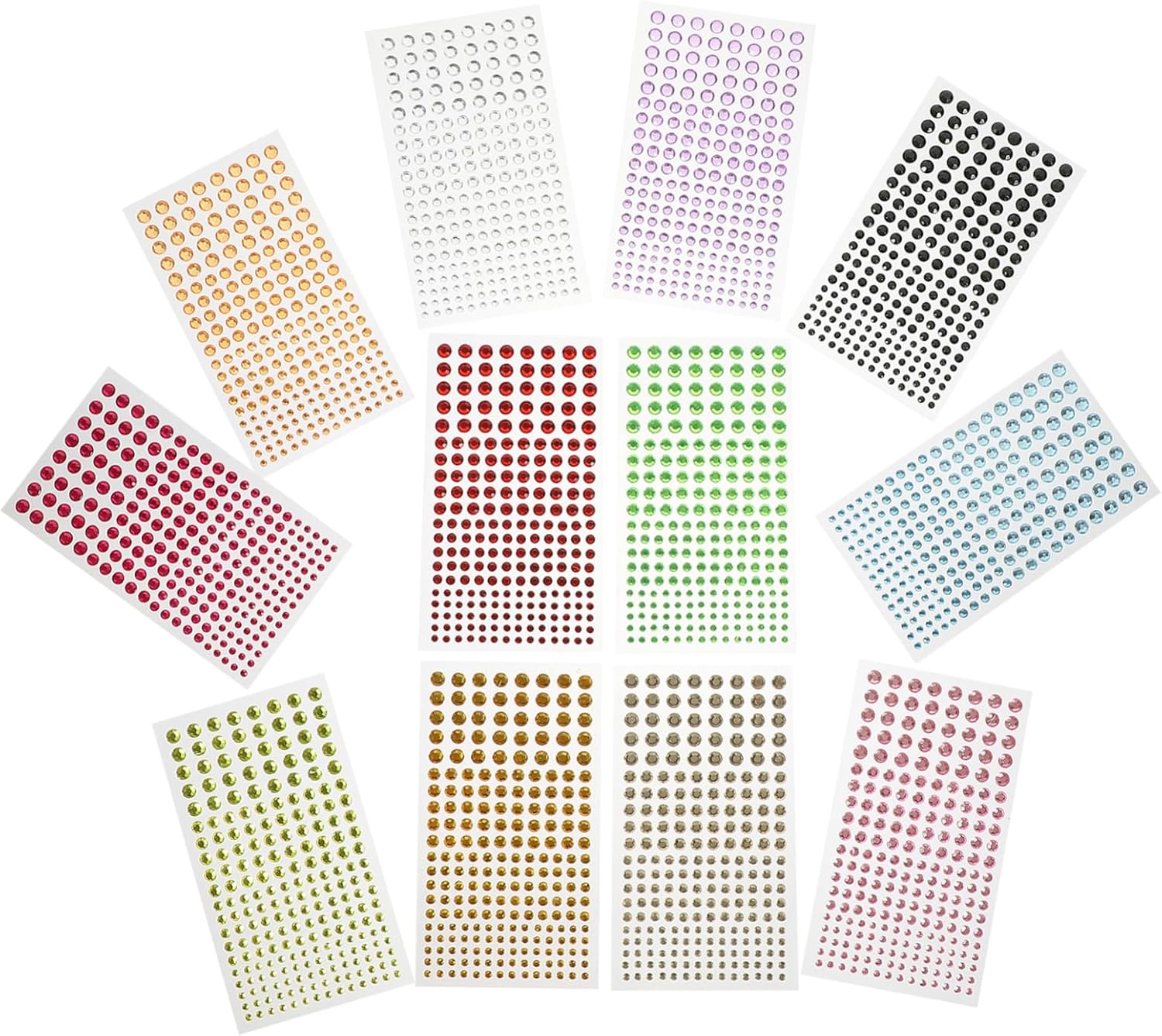 4sets Face Jewelry Stickers Self-Adhesive Rhinestones for Makeup DIY