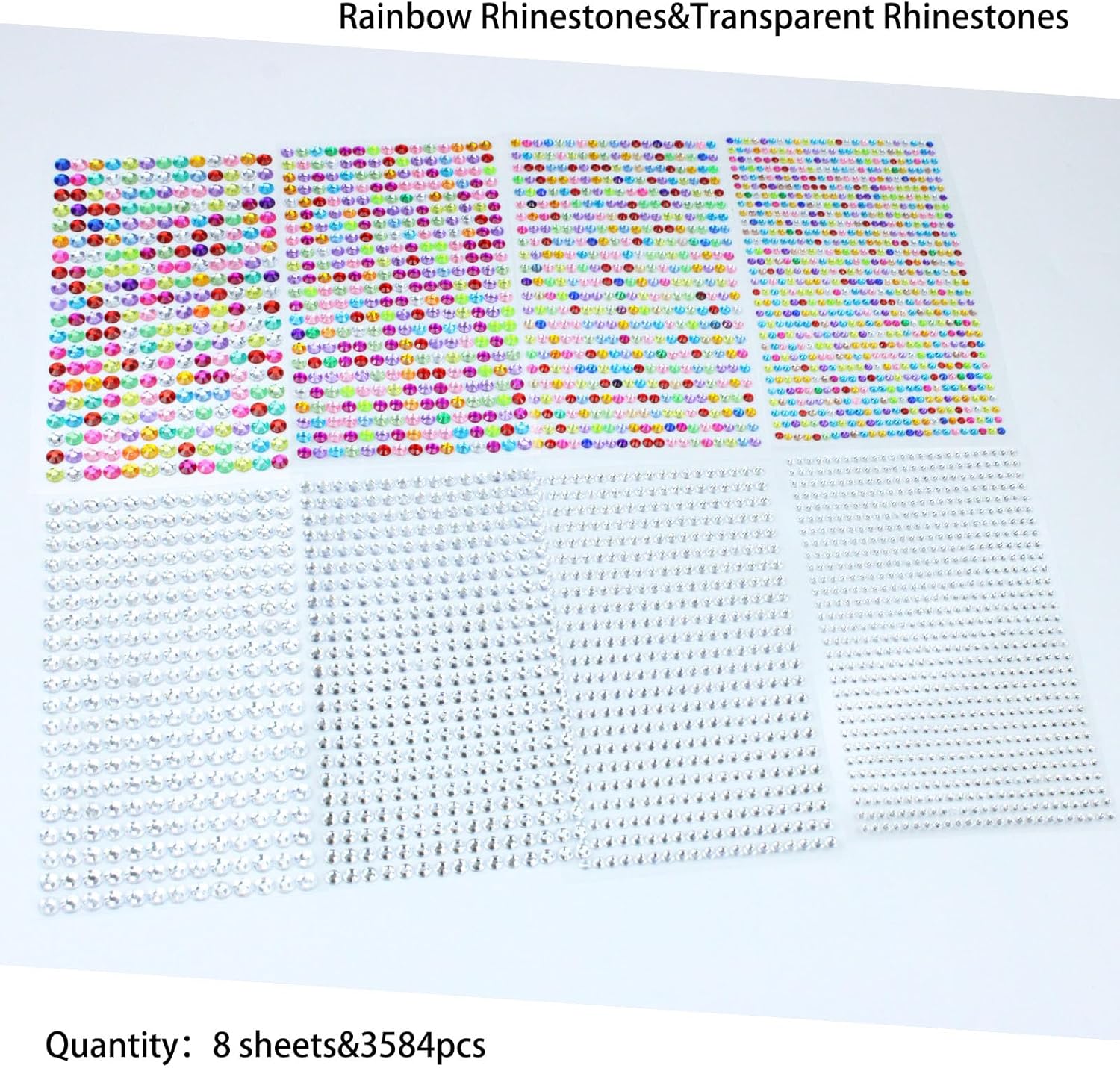 3584 Pcs Rainbow Rhinestones for Makeup Eyes Face Gems