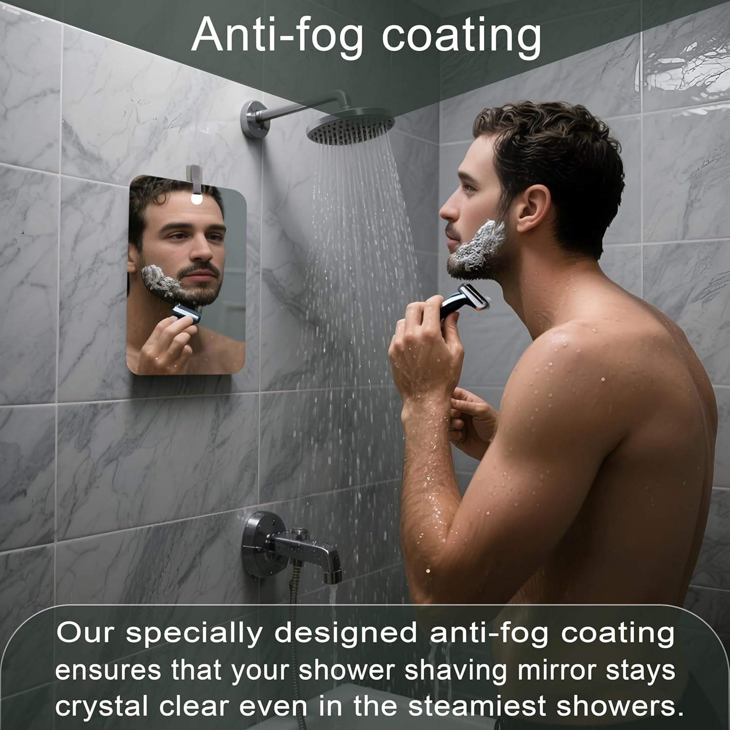 Fogless Shower Mirror for Shaving Men