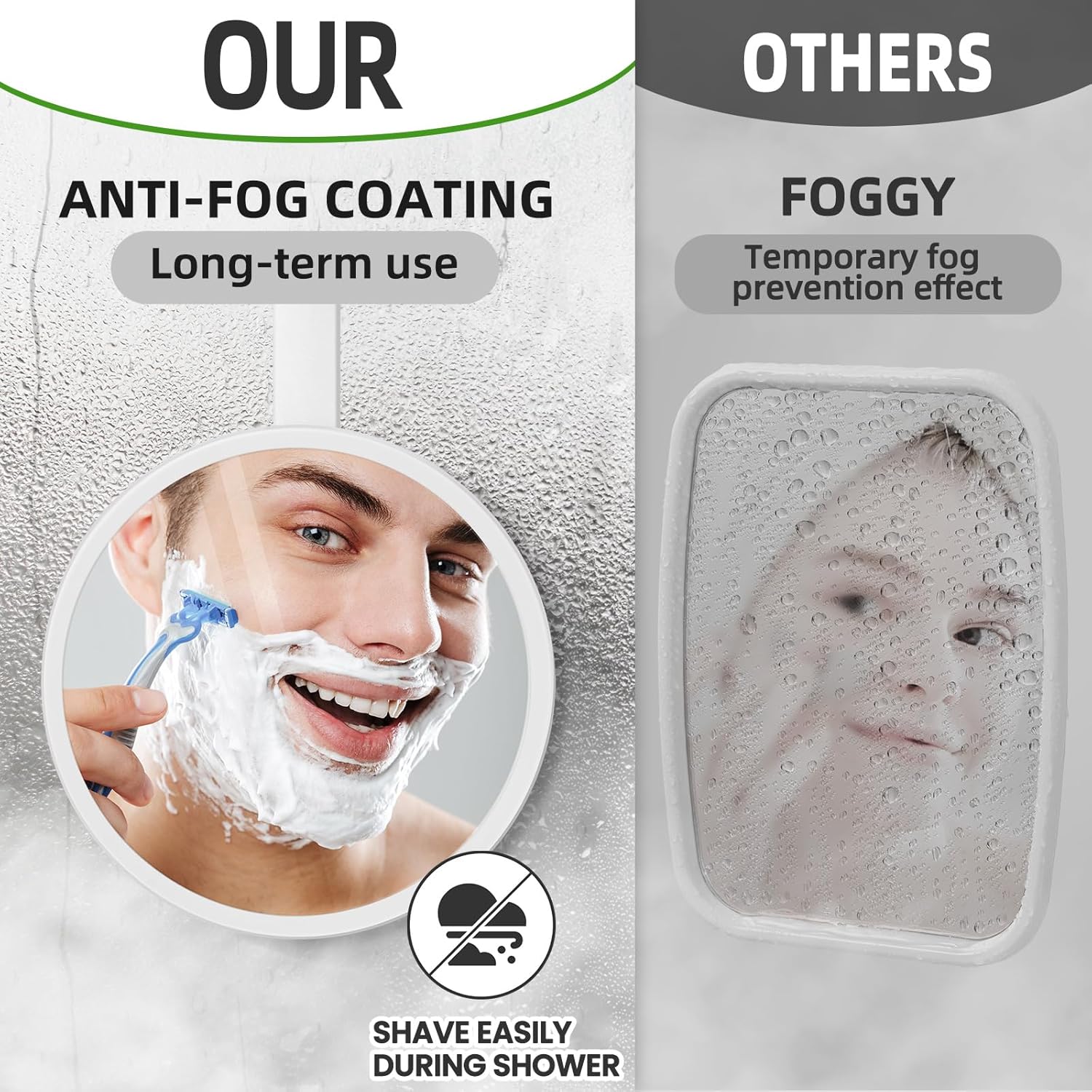 TAILI Fogless Shatterproof Shower Mirror for Shaving