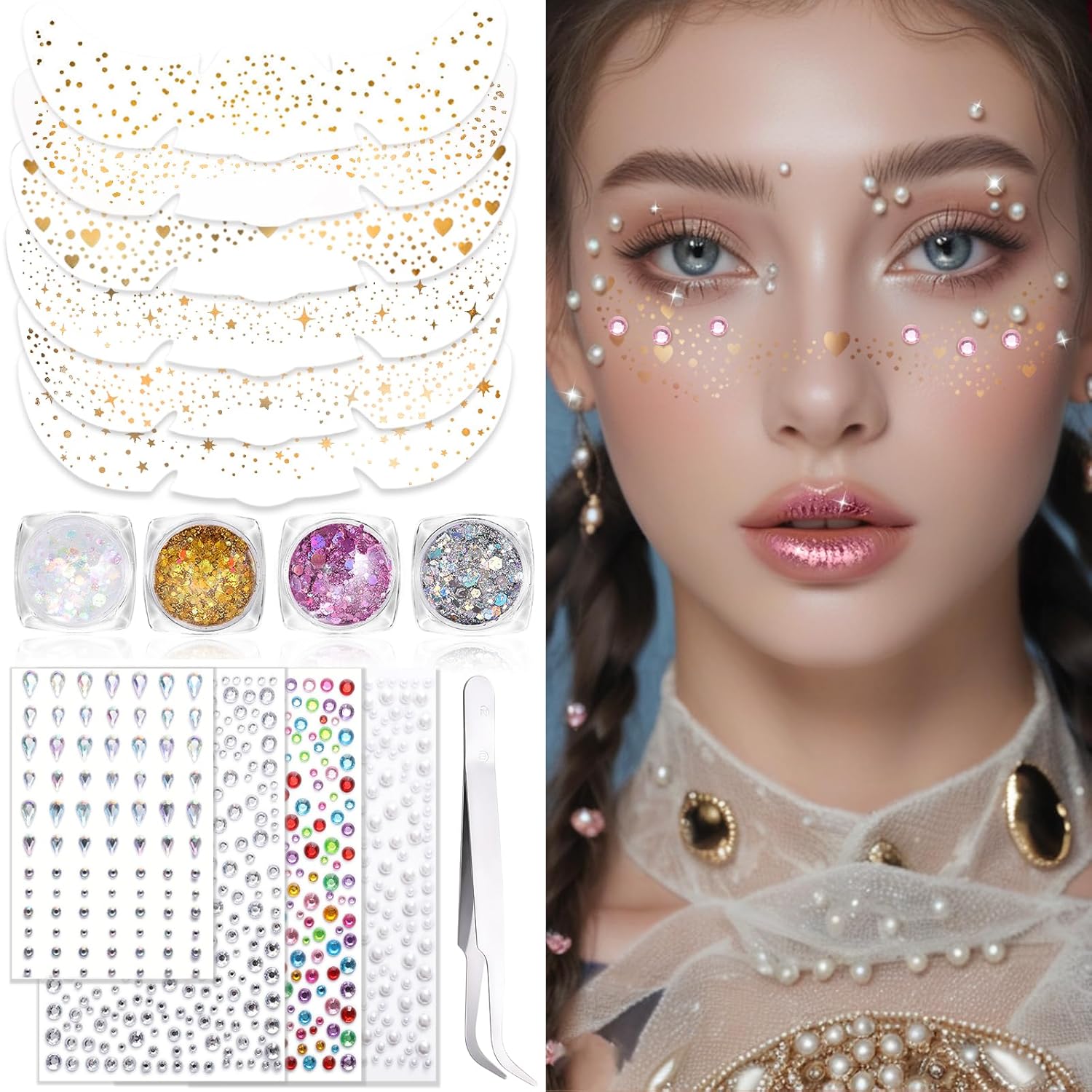 U-Shinein Glitter Freckles Face Tattoo Set