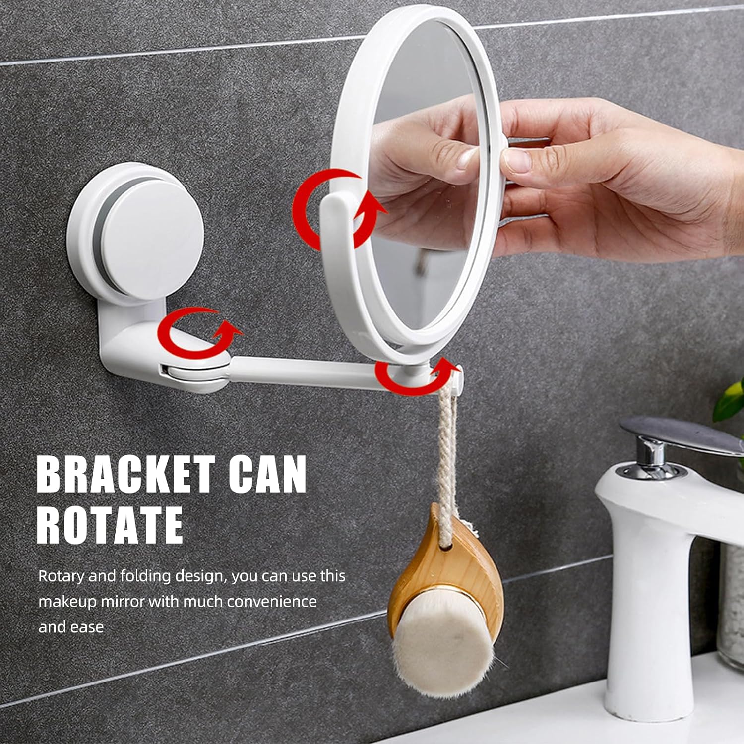 Holibanna Double-Sided Swivel Wall Mirror for Bathroom Bedroom