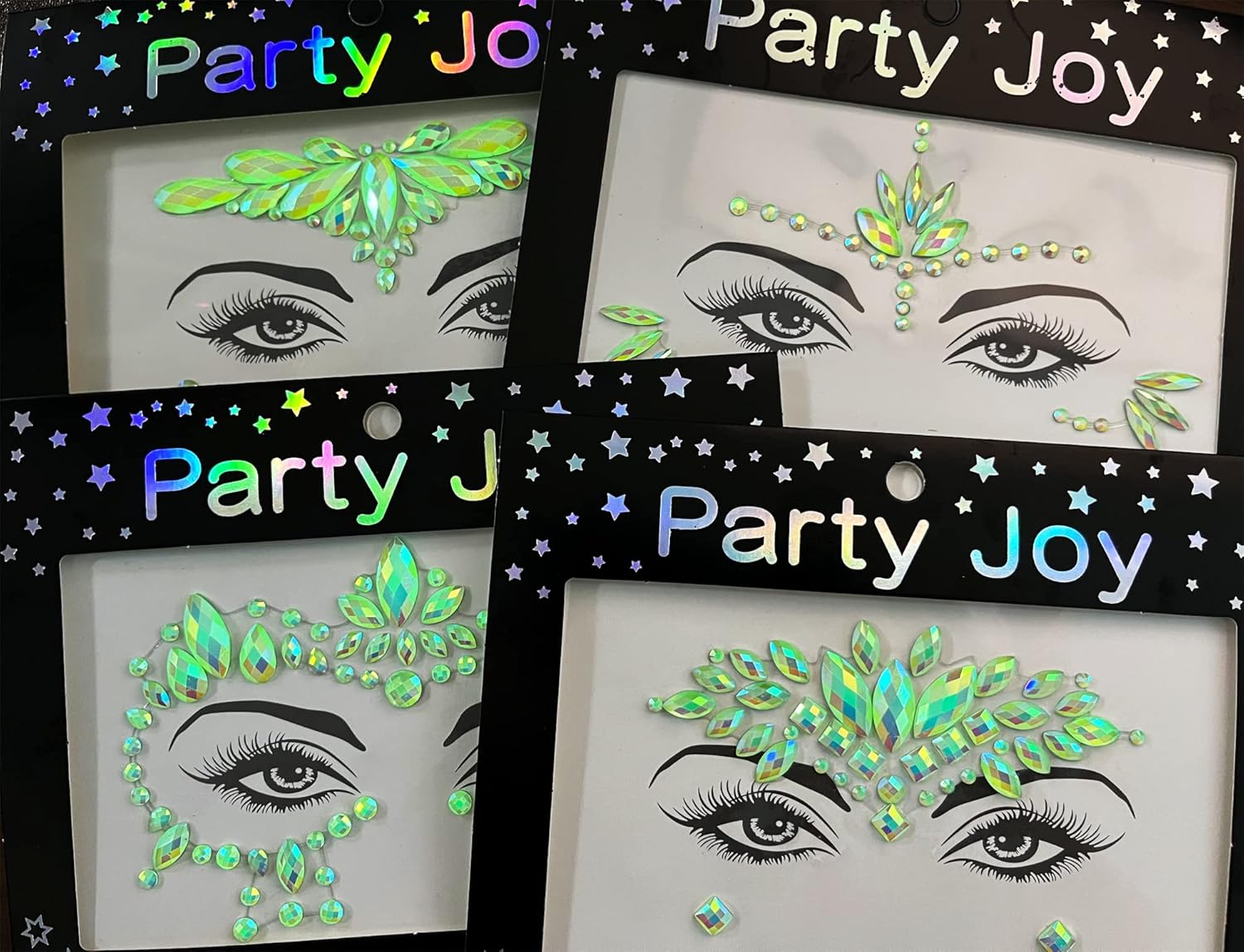 Glow in The Dark Face Jewels for Festivals and Raves