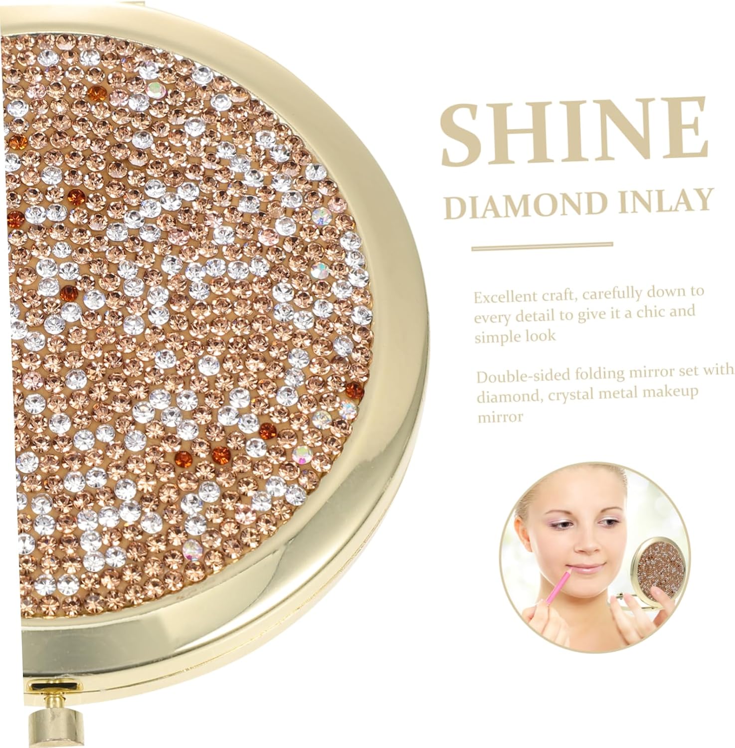 Ipetboom Portable Double-Side Diamond Mirror