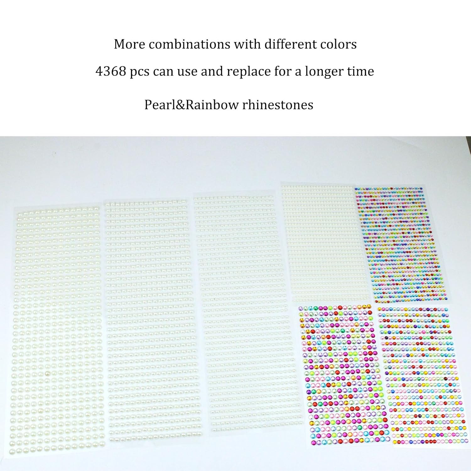 LAPOHI 4368 Pcs Rainbow Rhinestones Face Gems for Makeup Eyes